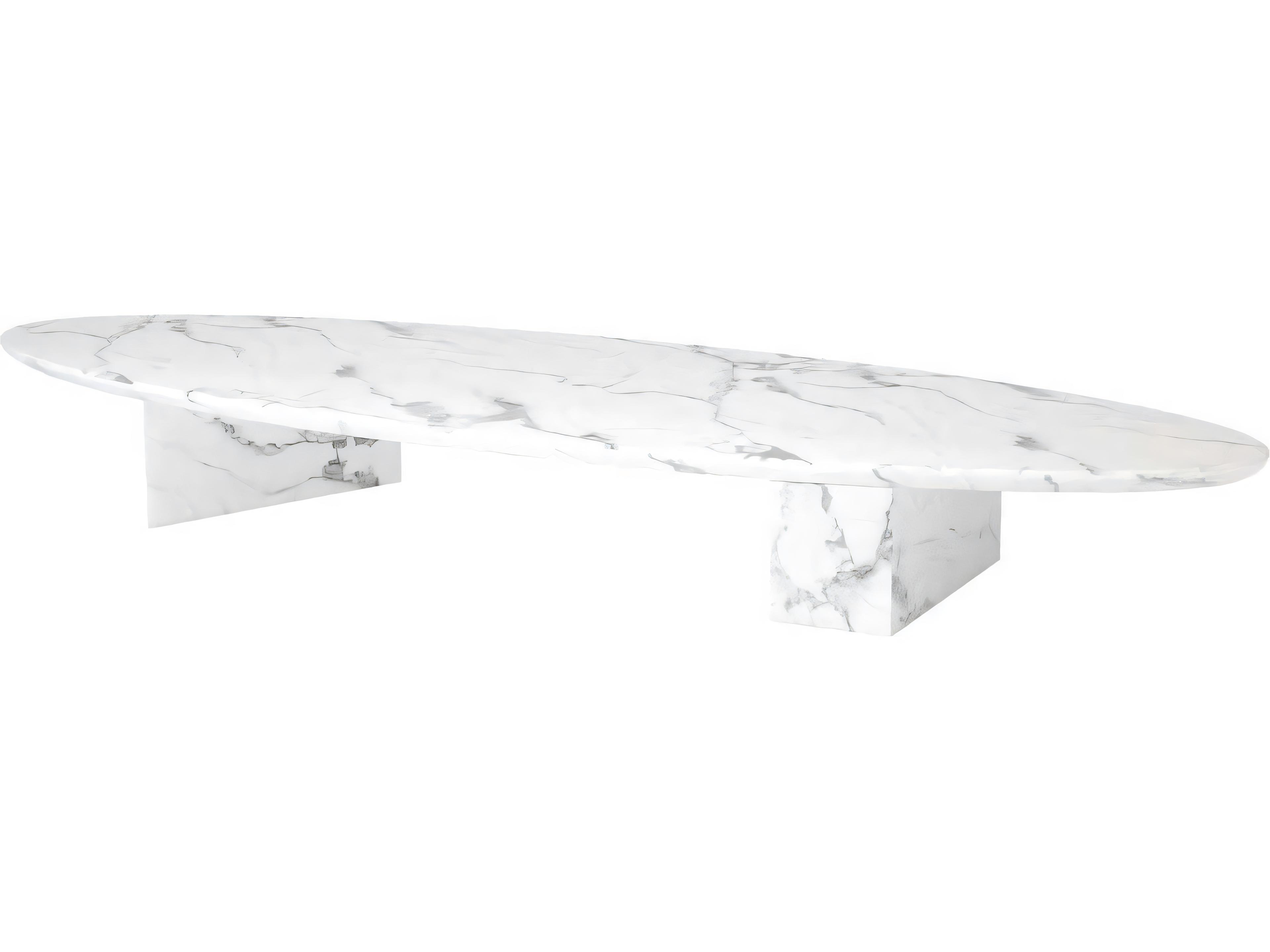 Eichholtz Aurore White Faux Marble Coffee Table