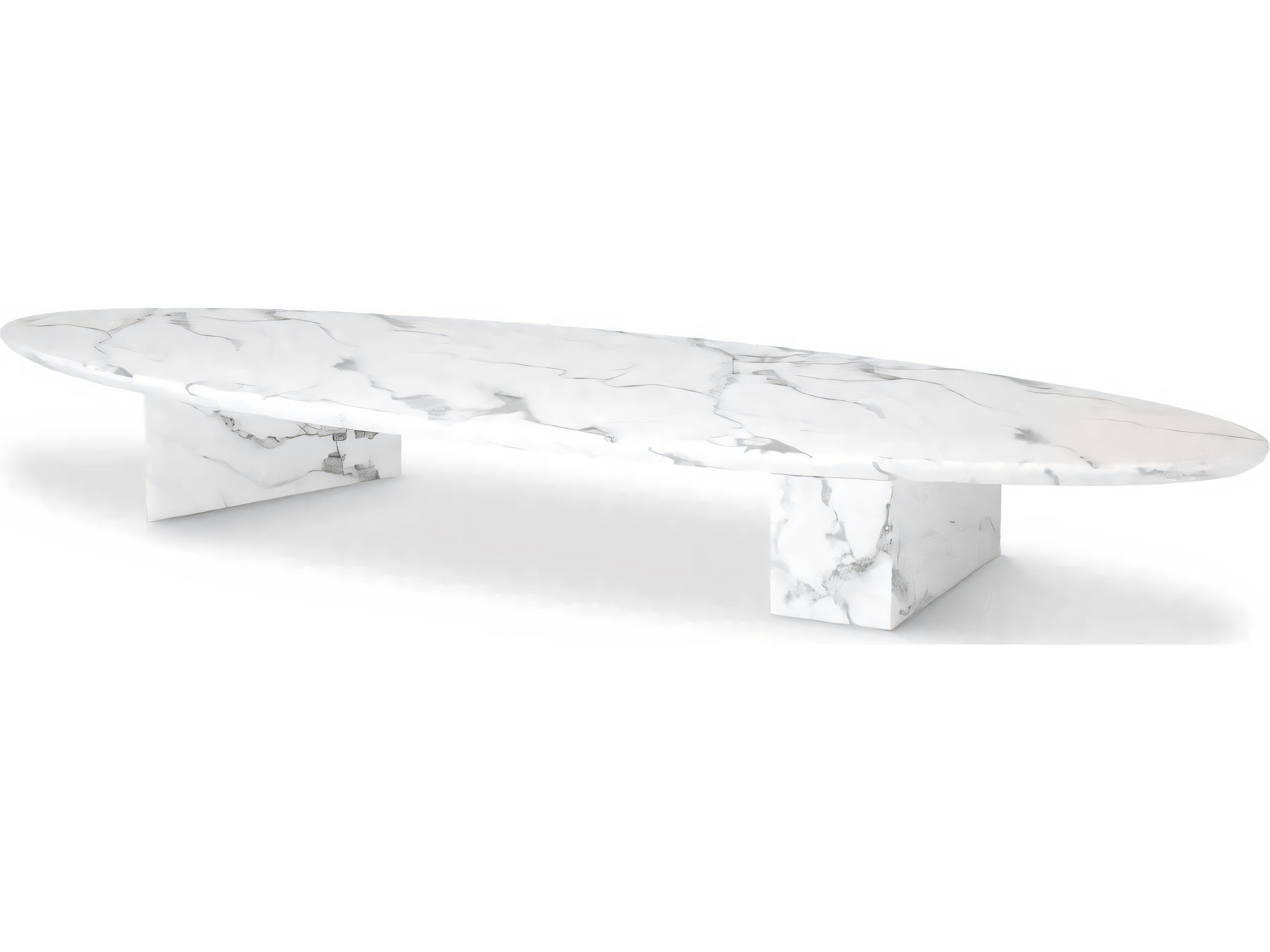 Eichholtz Aurore White Faux Marble Coffee Table
