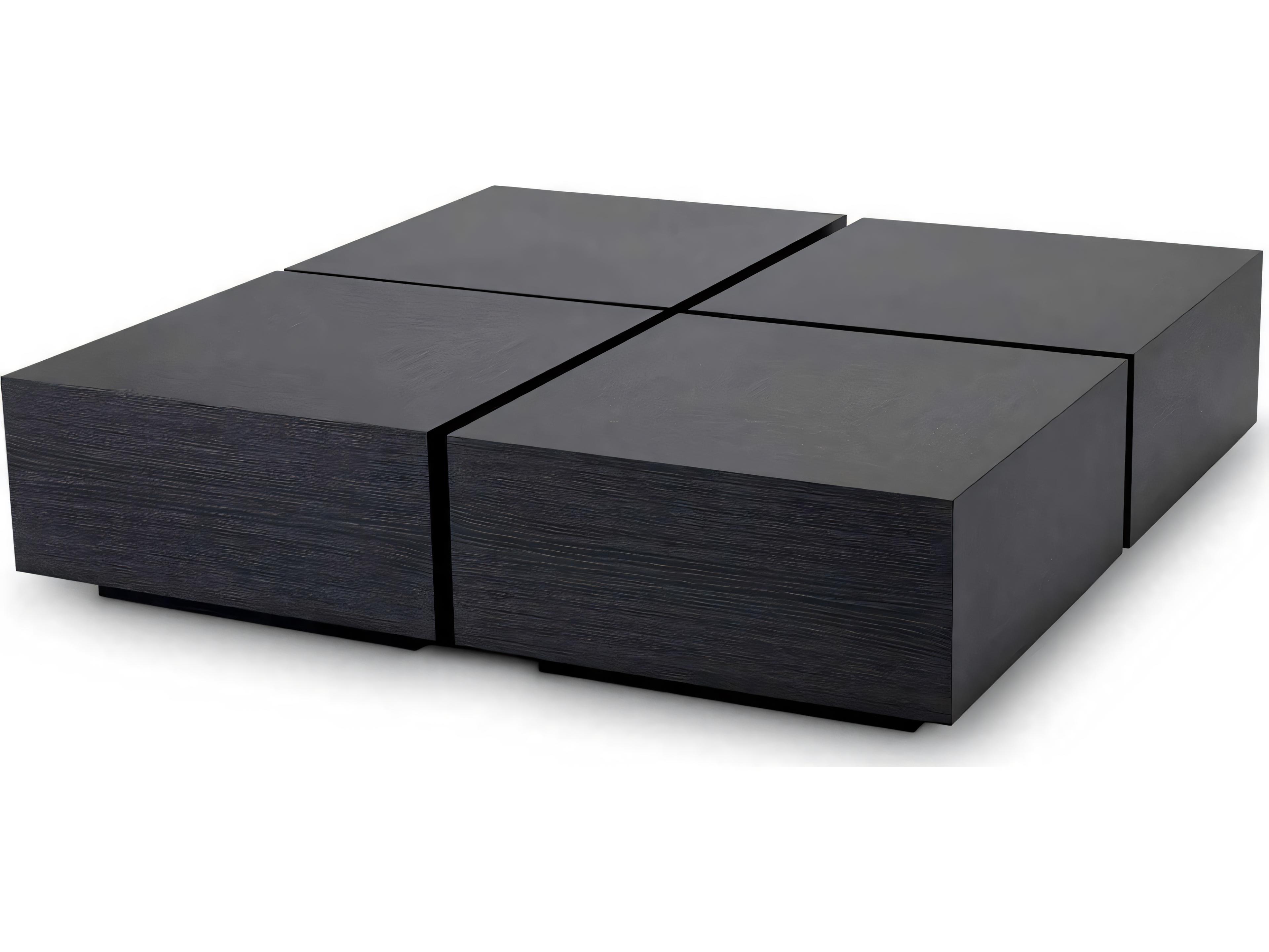 Puro Set of 4 Charcoal Grey Oak Veneer Coffee Table