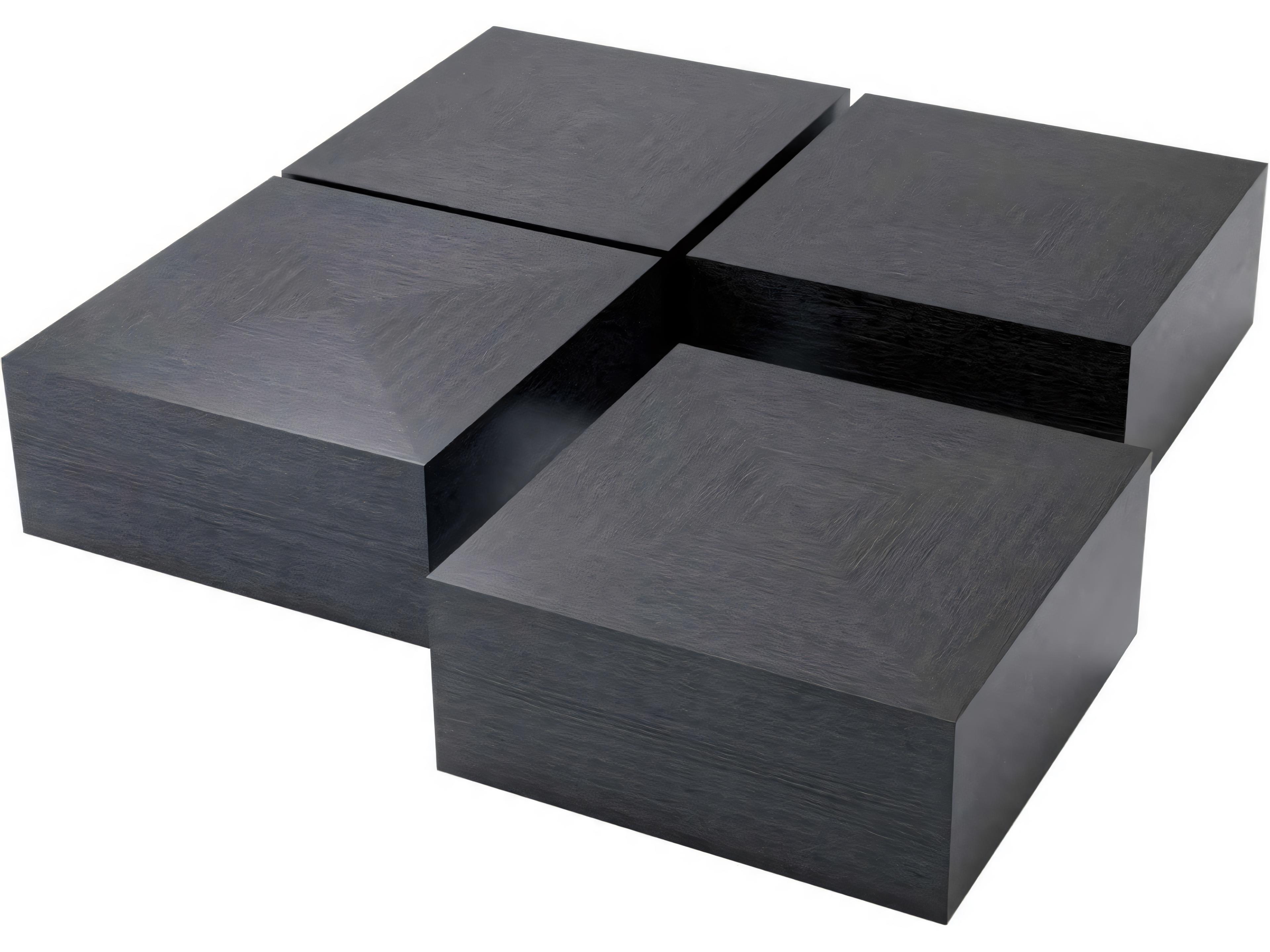 Eichholtz Puro Set of 4 Charcoal Grey Oak Veneer Coffee Table