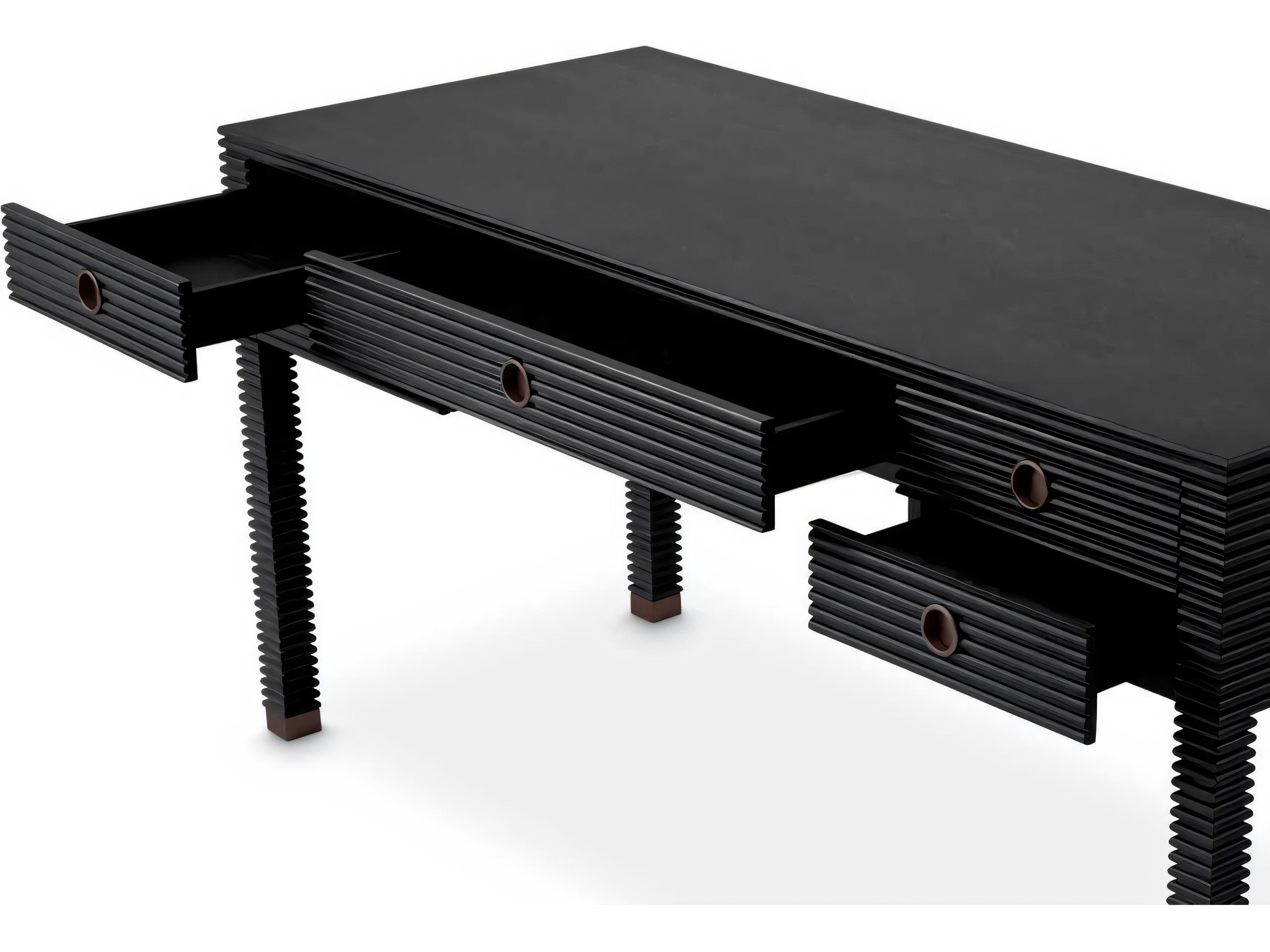 Eichholtz Dimitrios Charcoal Grey Oak Veneer Desk