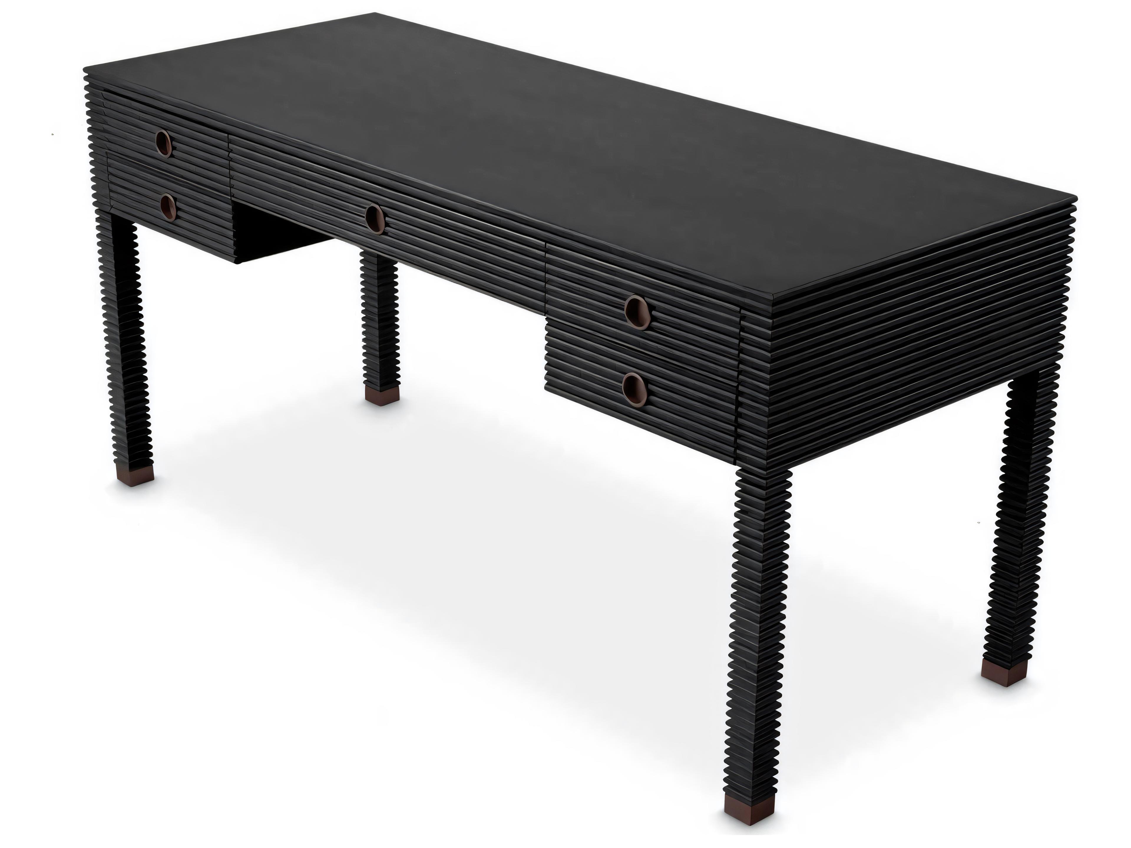 Eichholtz Dimitrios Charcoal Grey Oak Veneer Desk