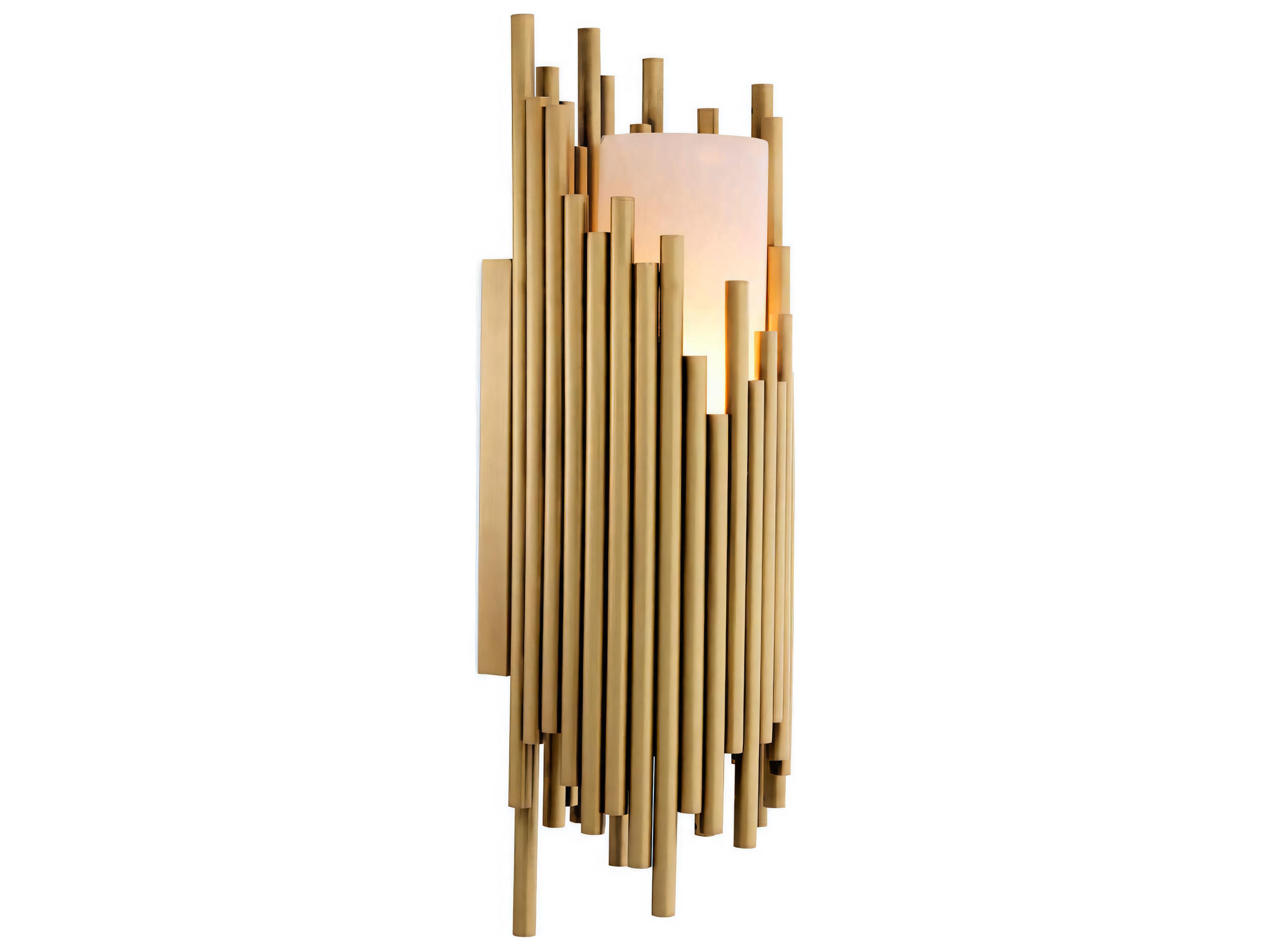 Bartoli Wall Lamp Alabaster and Antique Brass