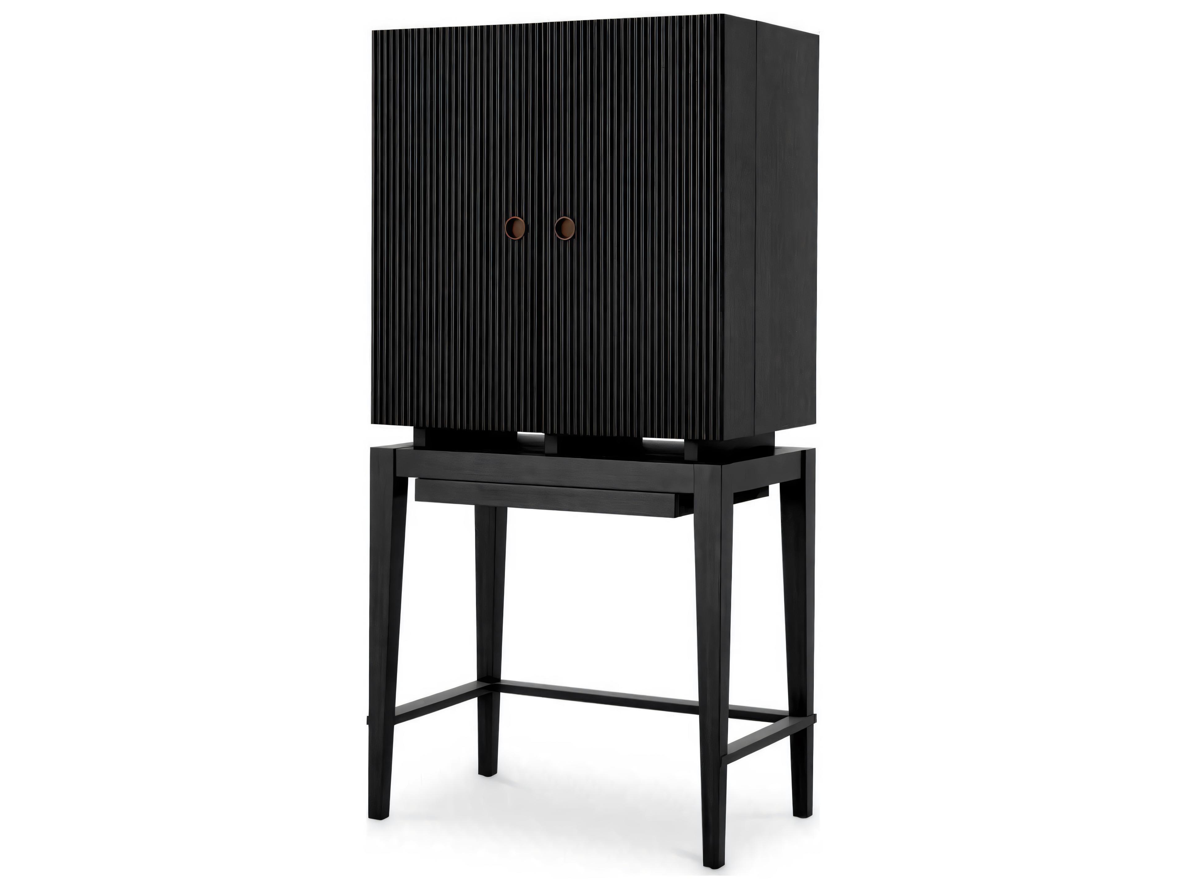 Dimitrios Charcoal Grey Oak Veneer Bar Cabinet