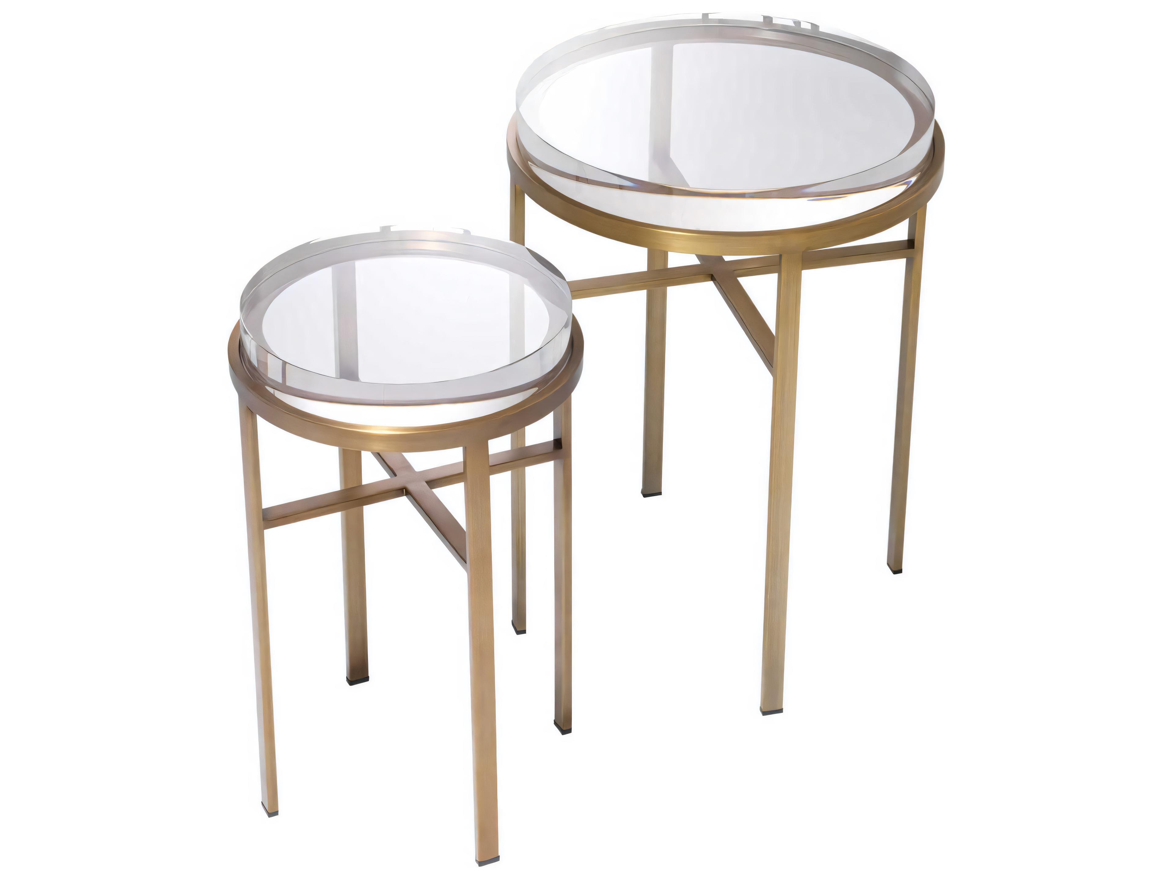 Eichholtz Hoxton Brushed Brass Set of 2 Side Table