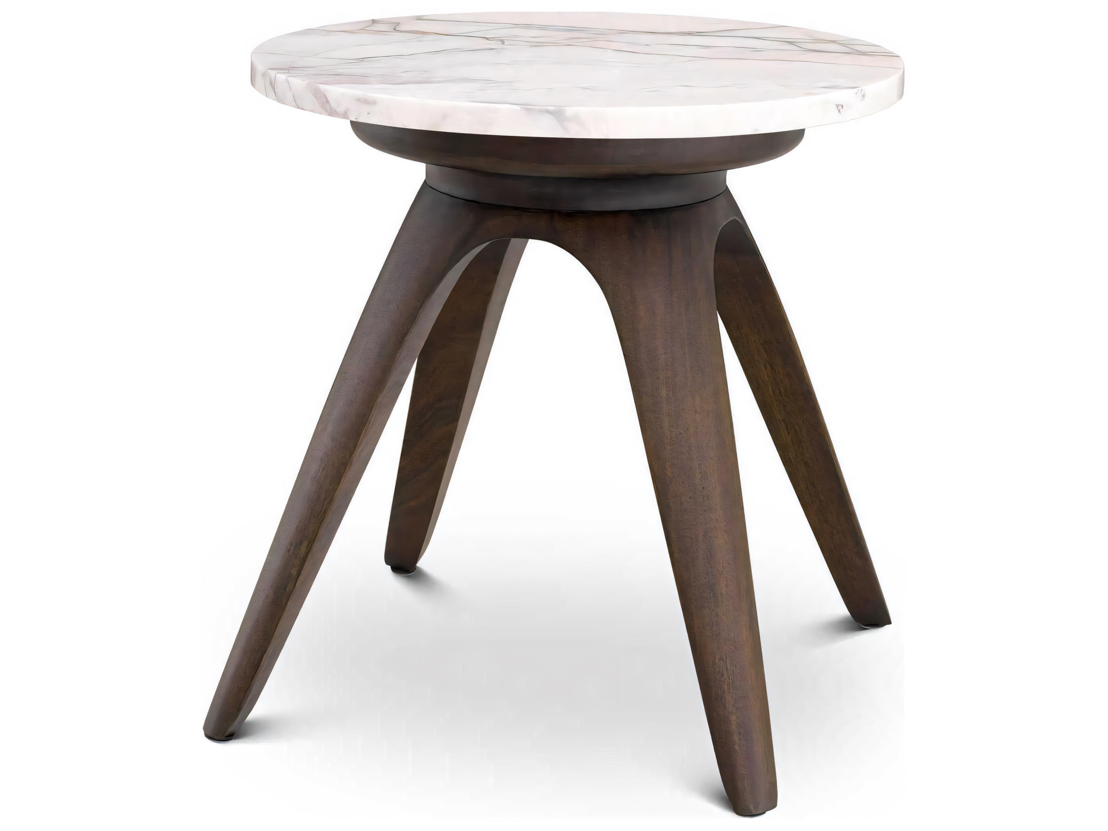 Eichholtz Borre Round Bianco Lilac Marble Side Table