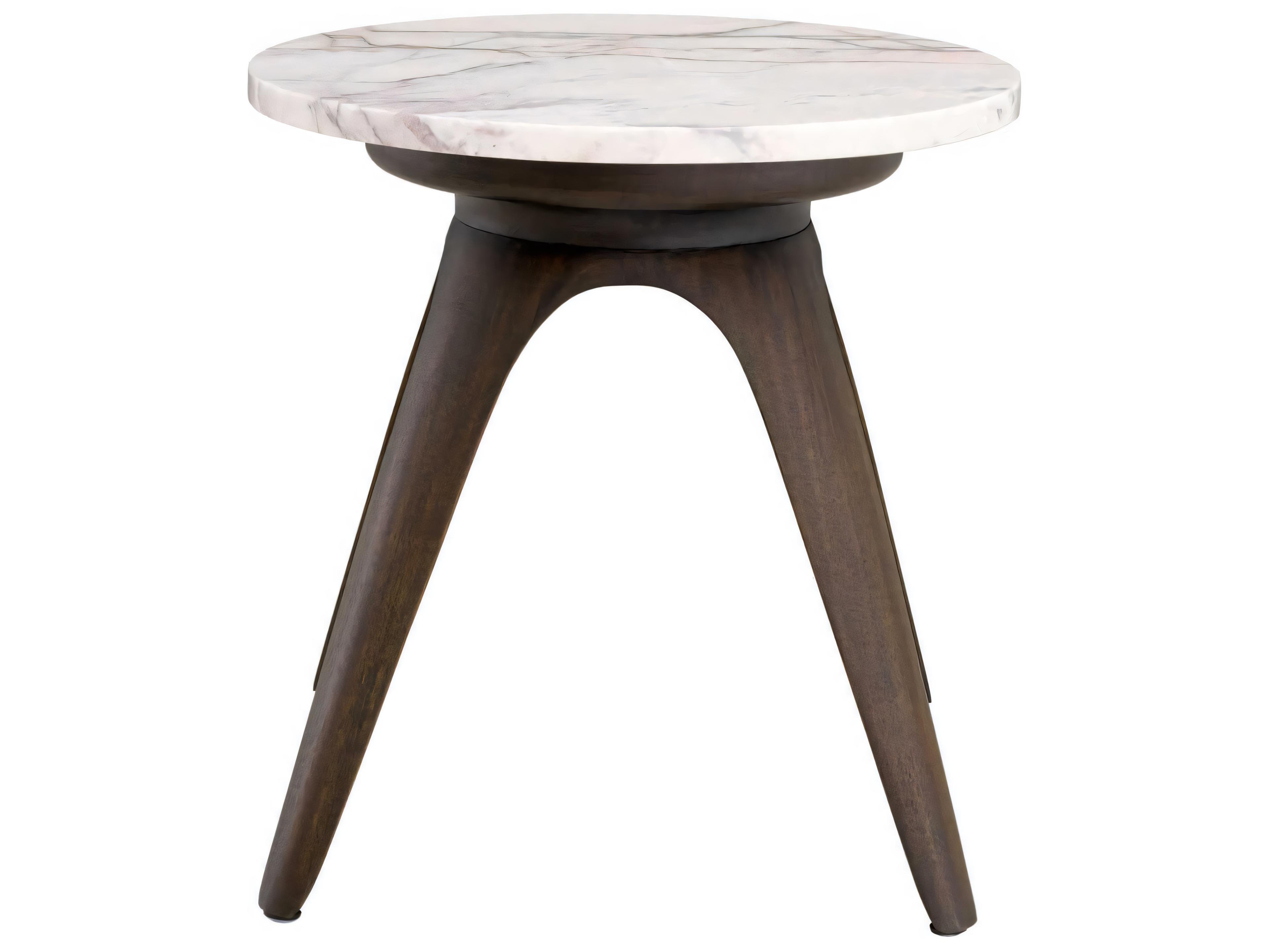 Eichholtz Borre Round Bianco Lilac Marble Side Table