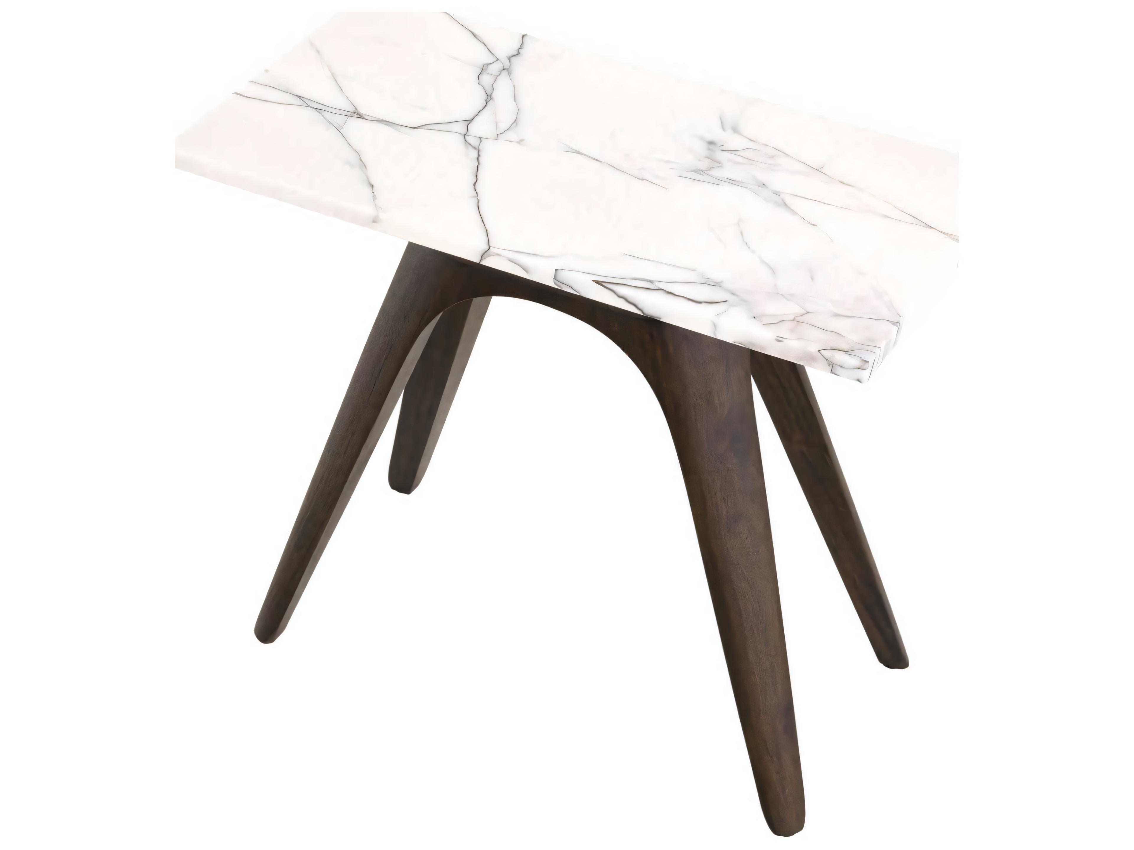 Eichholtz Borre Rectangular Bianco Lilac Marble Side Table