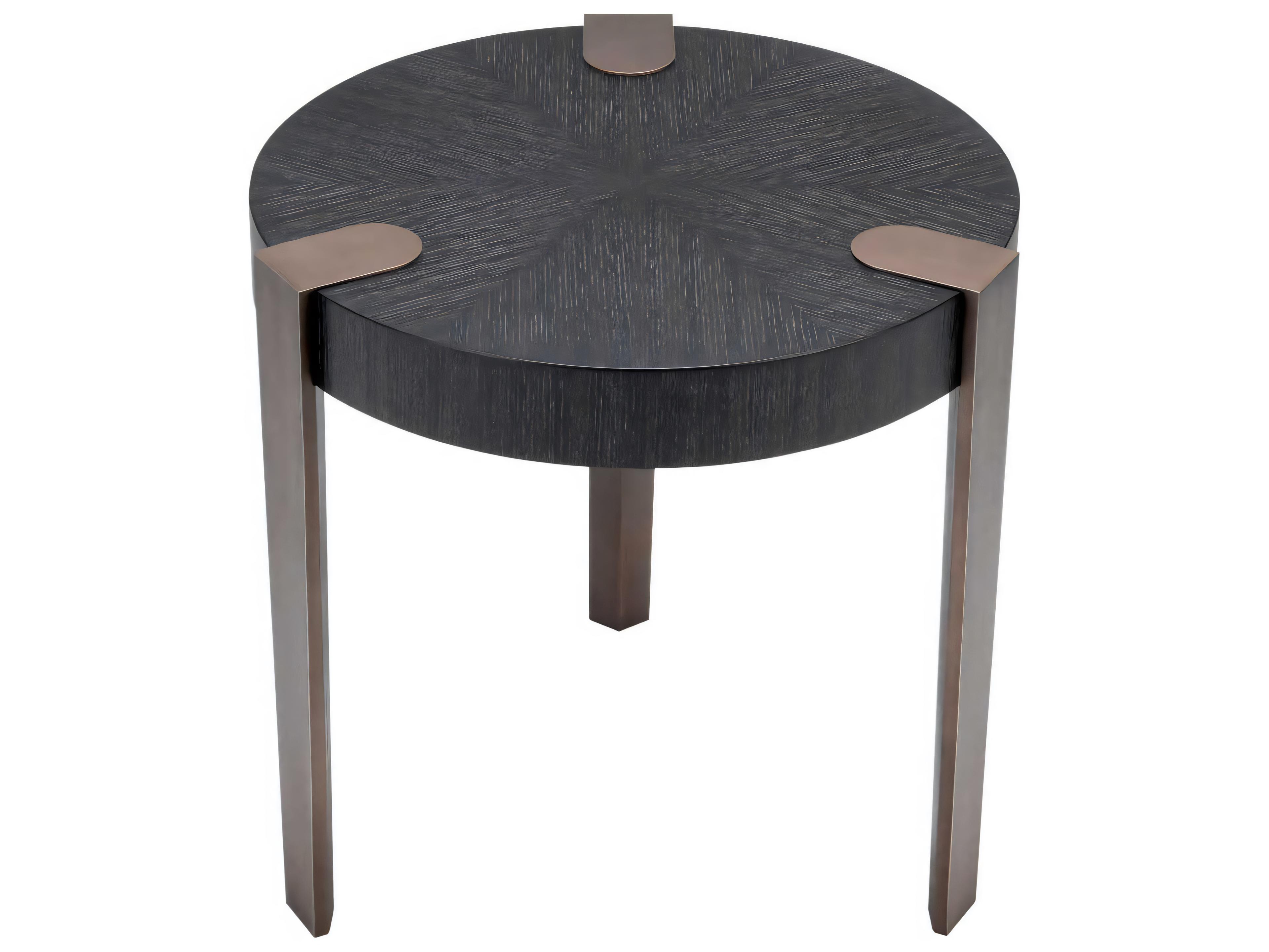 Eichholtz Oxnard Charcoal Grey Oak Veneer Side Table