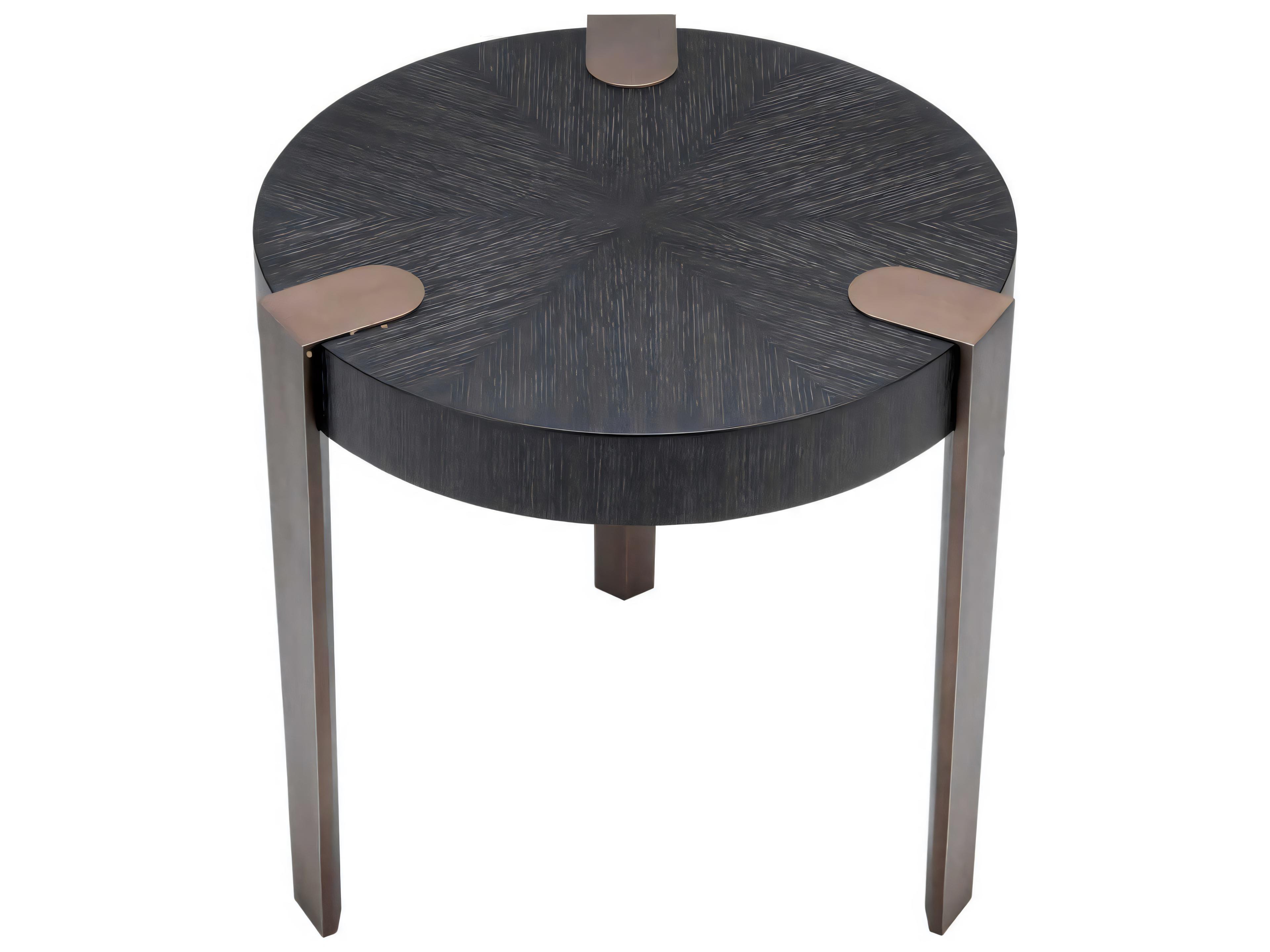 Eichholtz Oxnard Charcoal Grey Oak Veneer Side Table