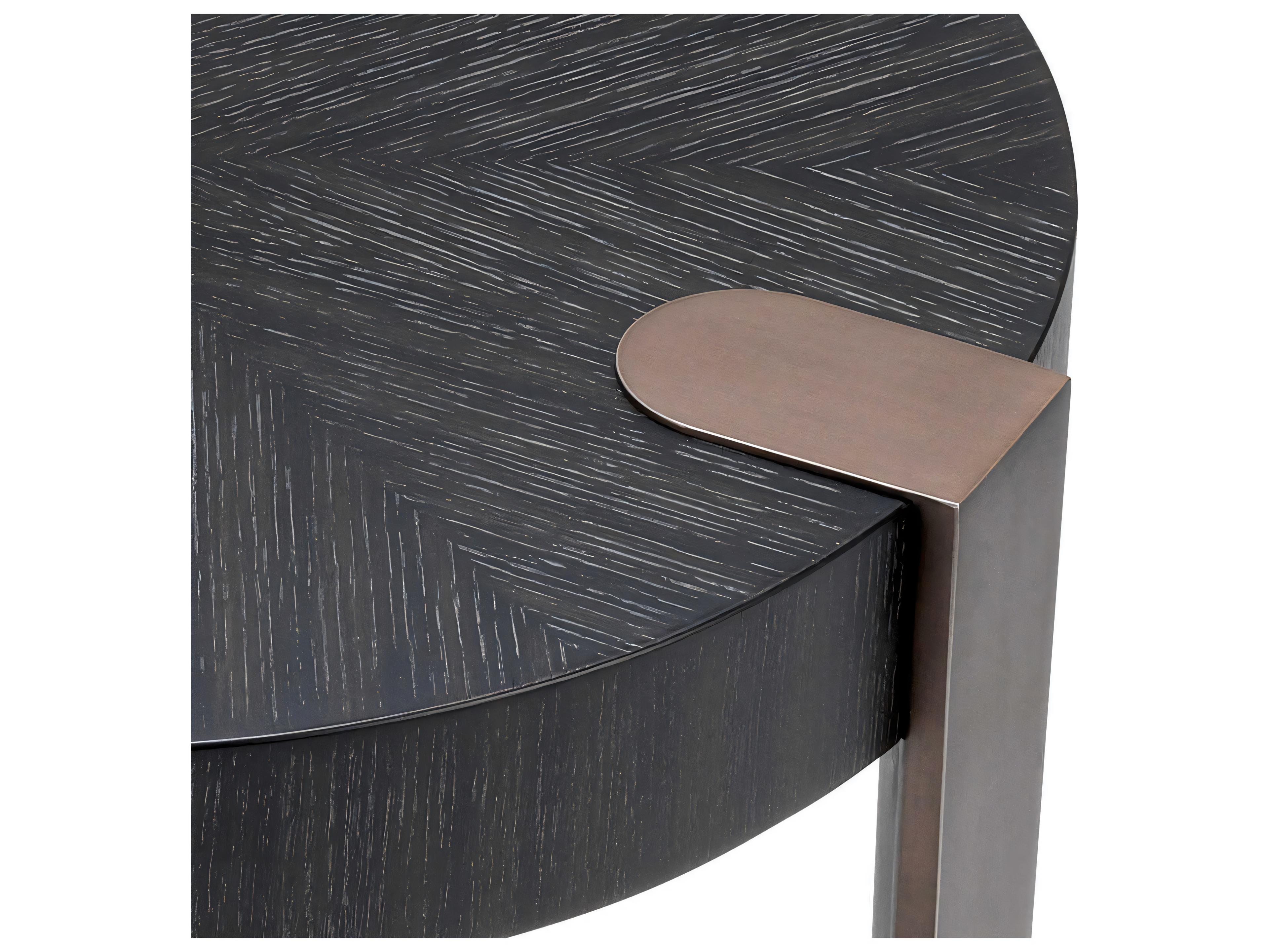 Eichholtz Oxnard Charcoal Grey Oak Veneer Side Table