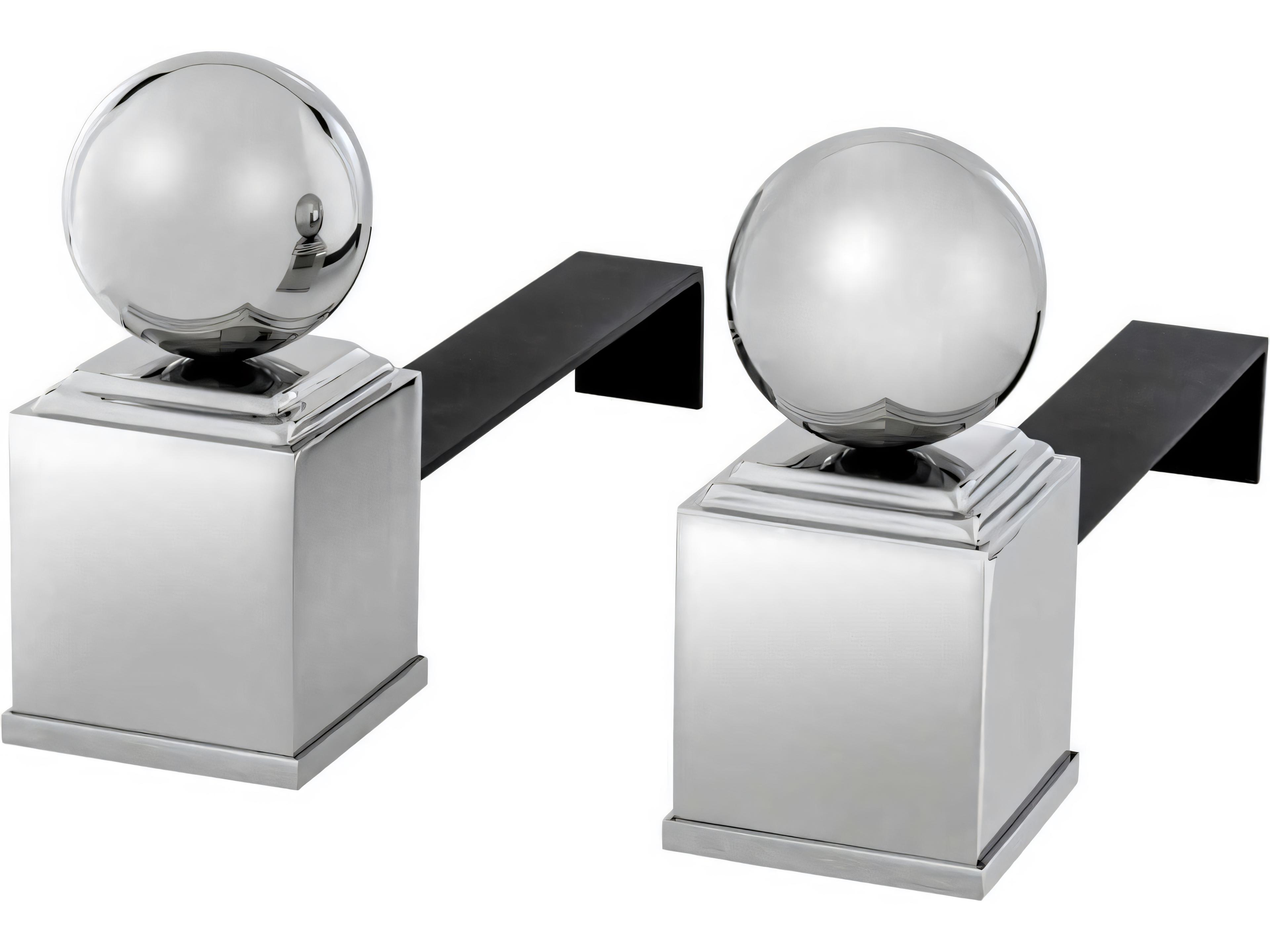 Eichholtz Viviers Nickel Andiron Set of 2