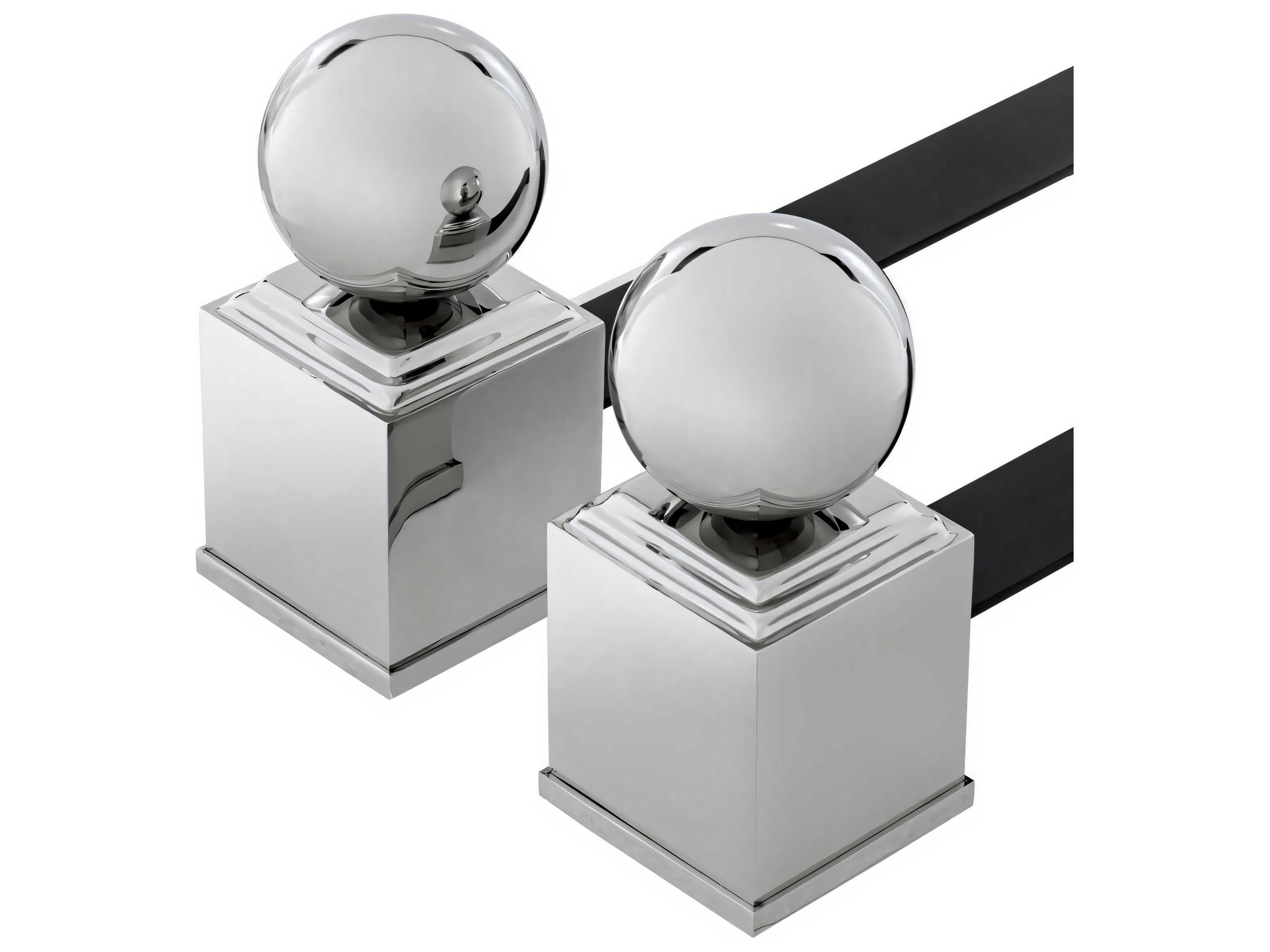 Eichholtz Viviers Nickel Andiron Set of 2