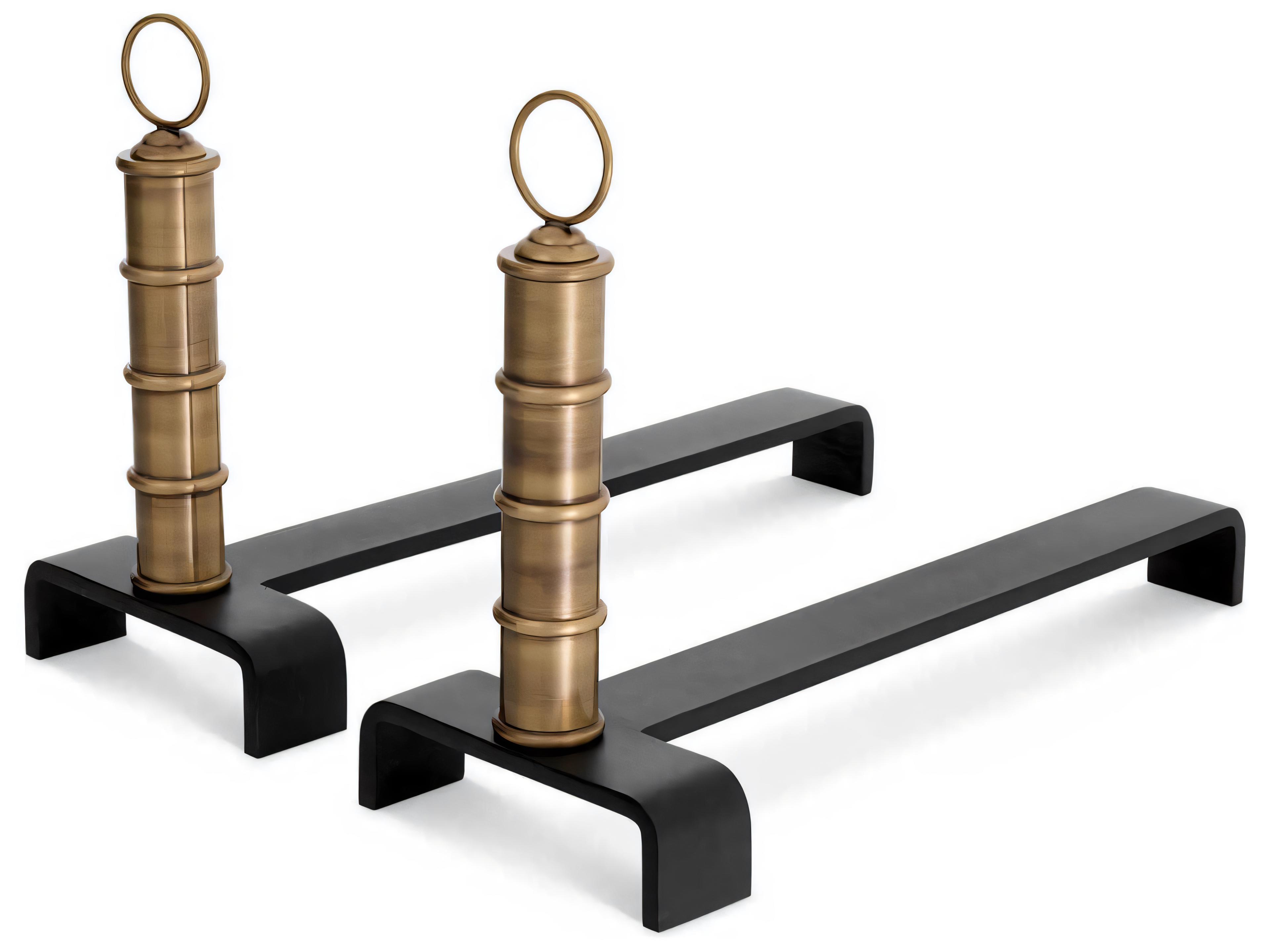 Vauxbons Vintage Brass Andiron Set of 2