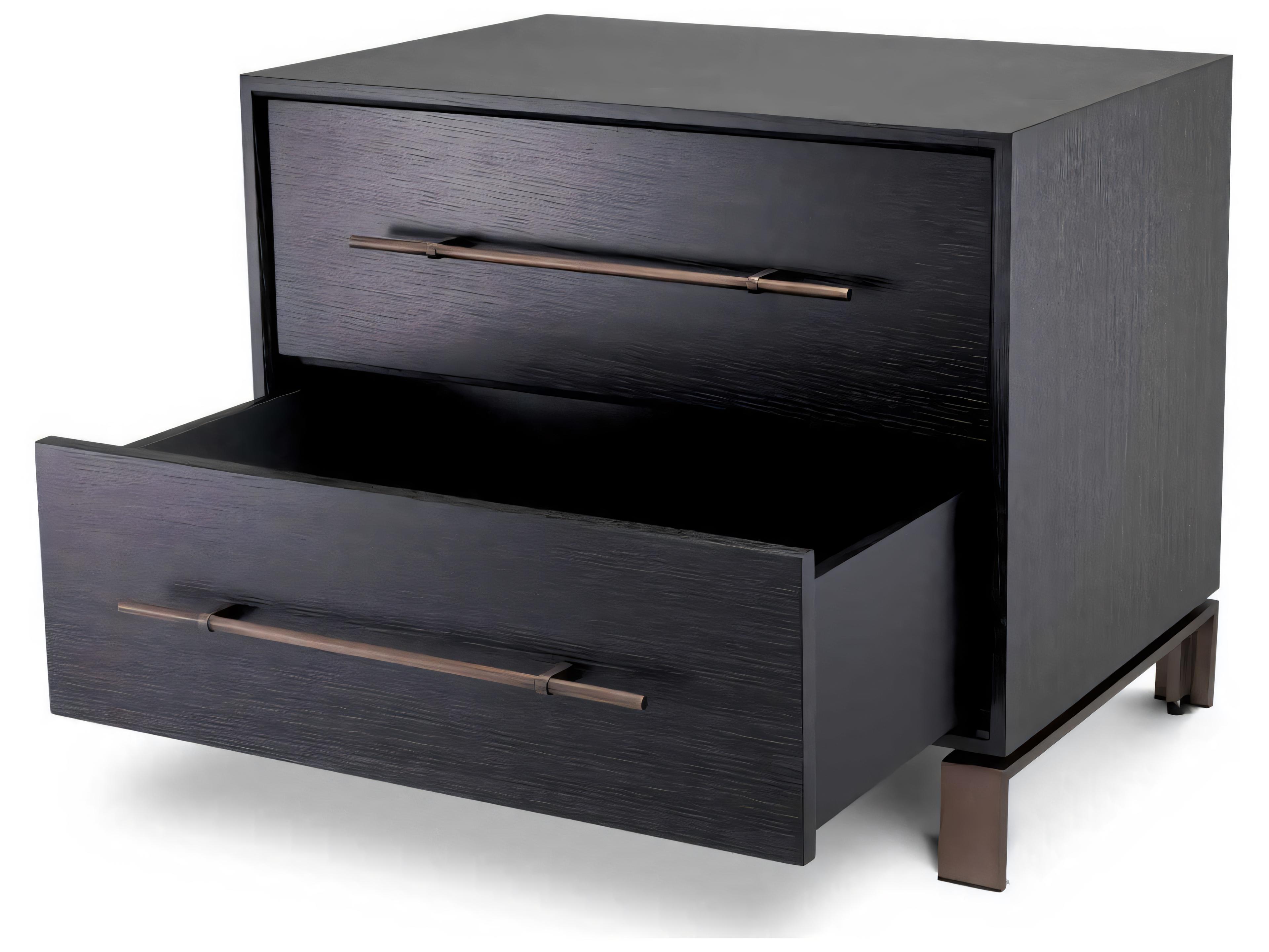 Eichholtz Canova Charcoal Grey Oak Veneer Nightstand