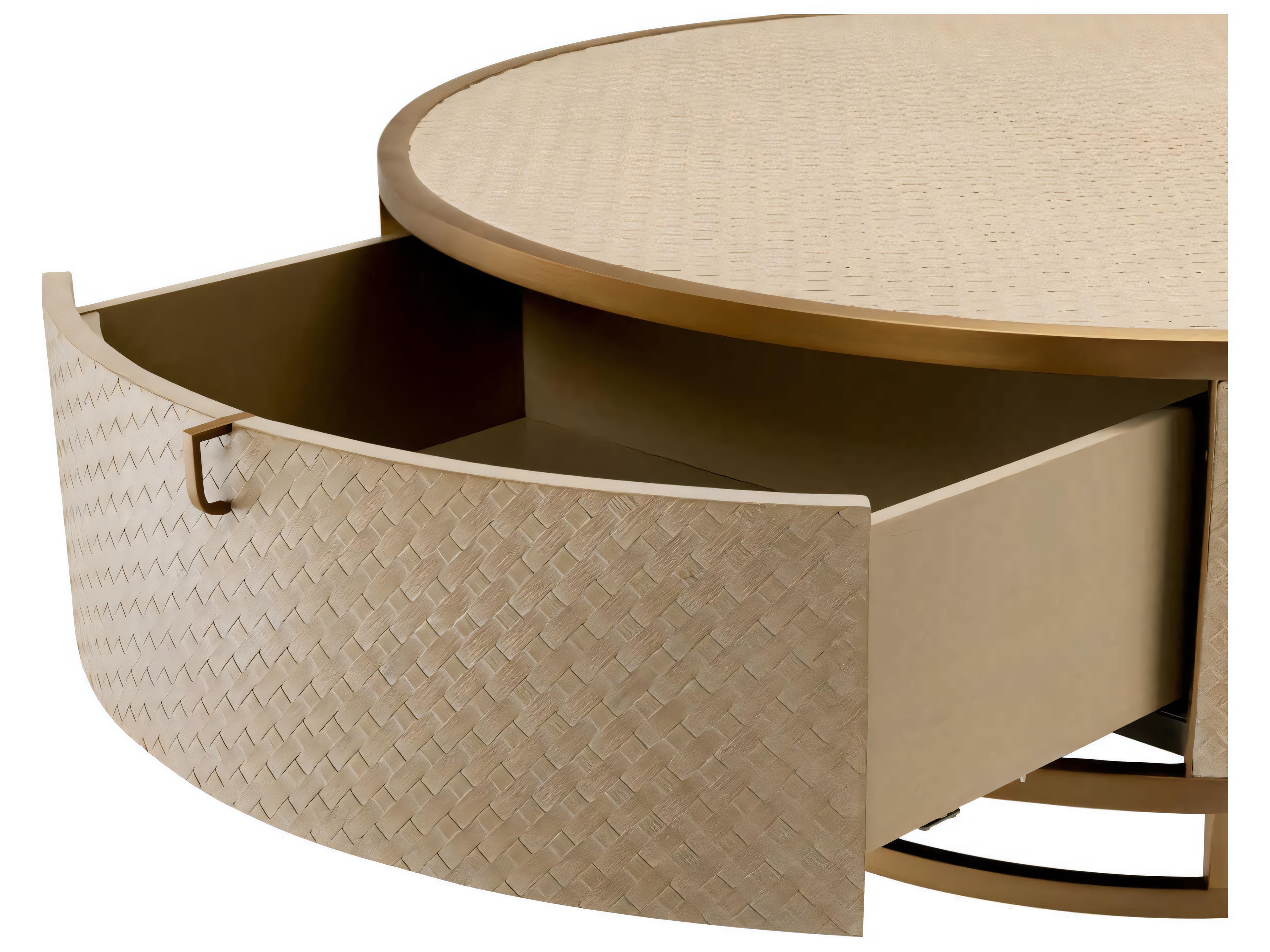 Eichholtz Napa Valley Woven Washed Oak Veneer Coffee Table