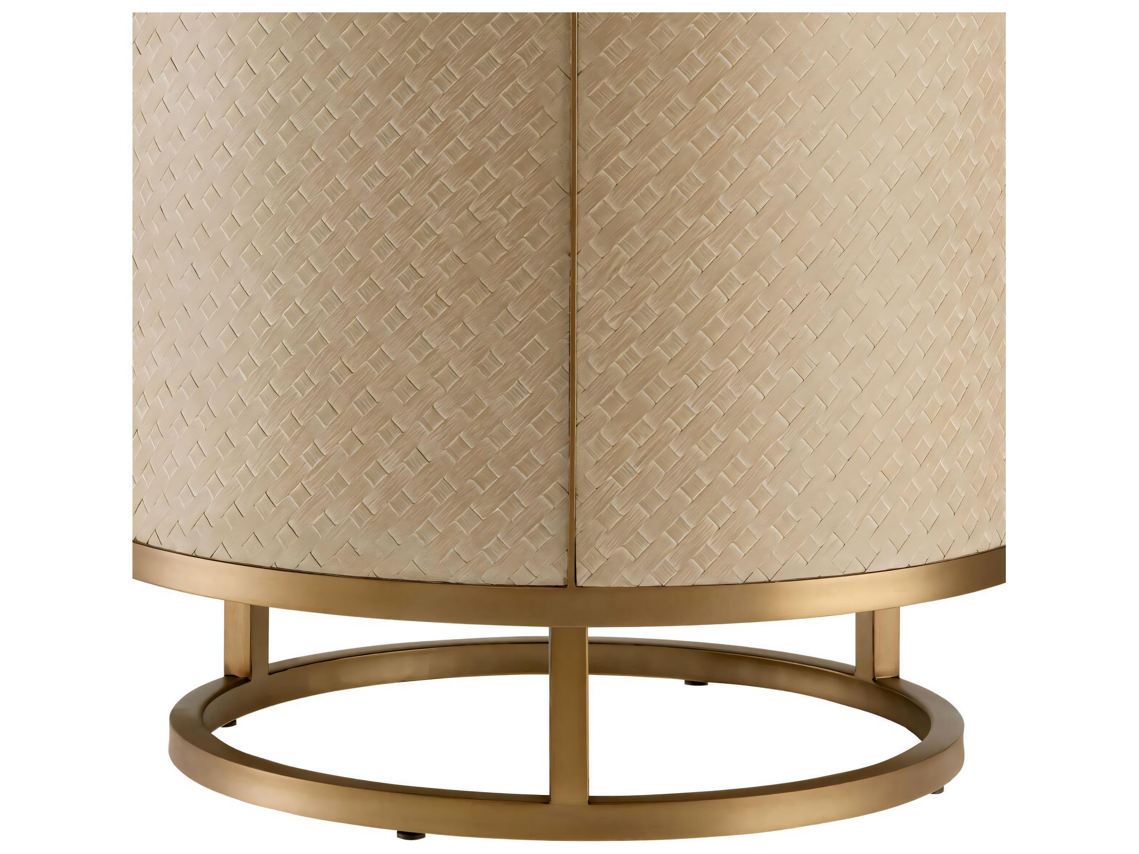 Eichholtz Napa Valley Woven Washed Oak Veneer Side Table