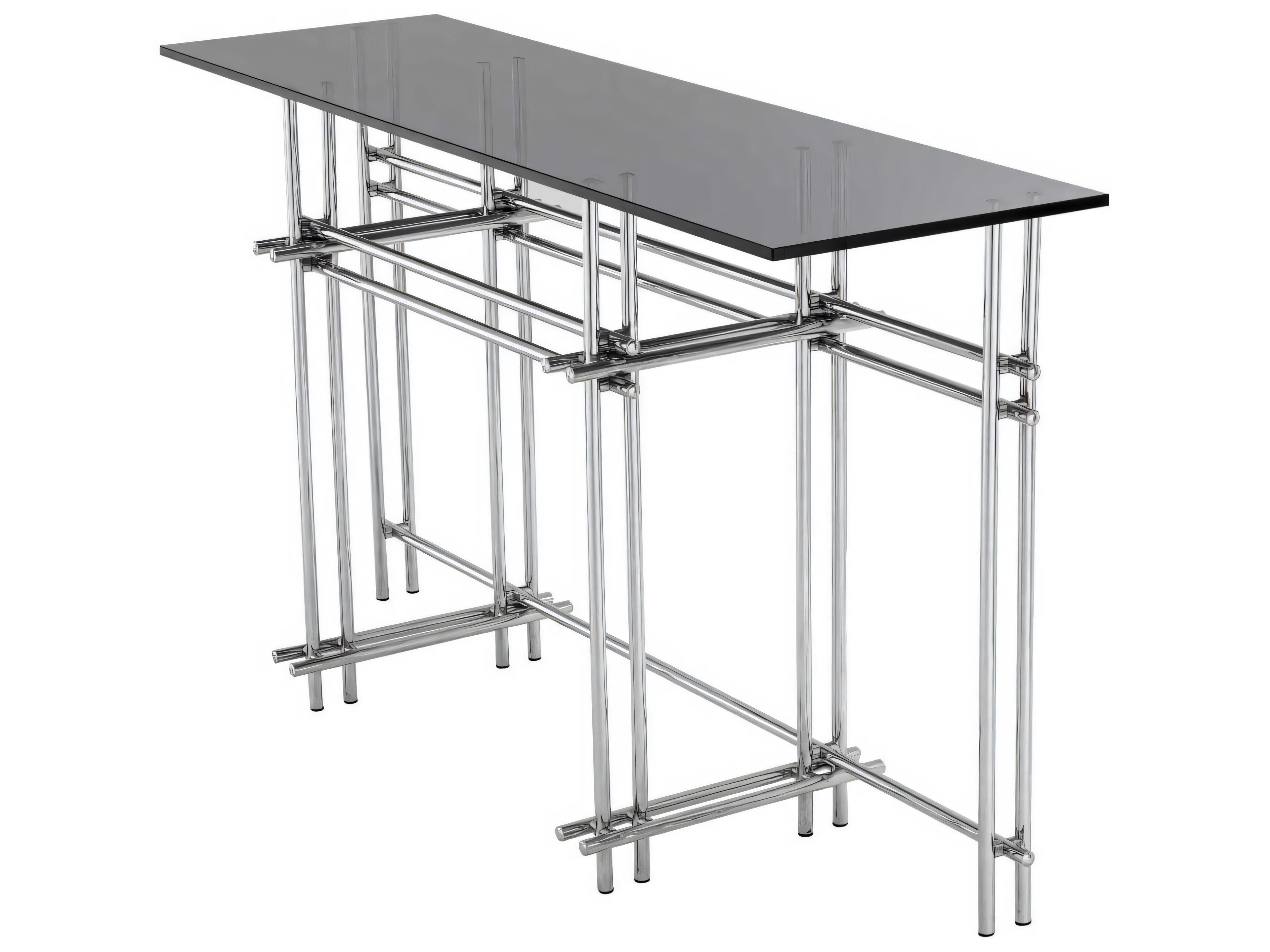 Eichholtz Quinn Polished Stainless Steel Console Table