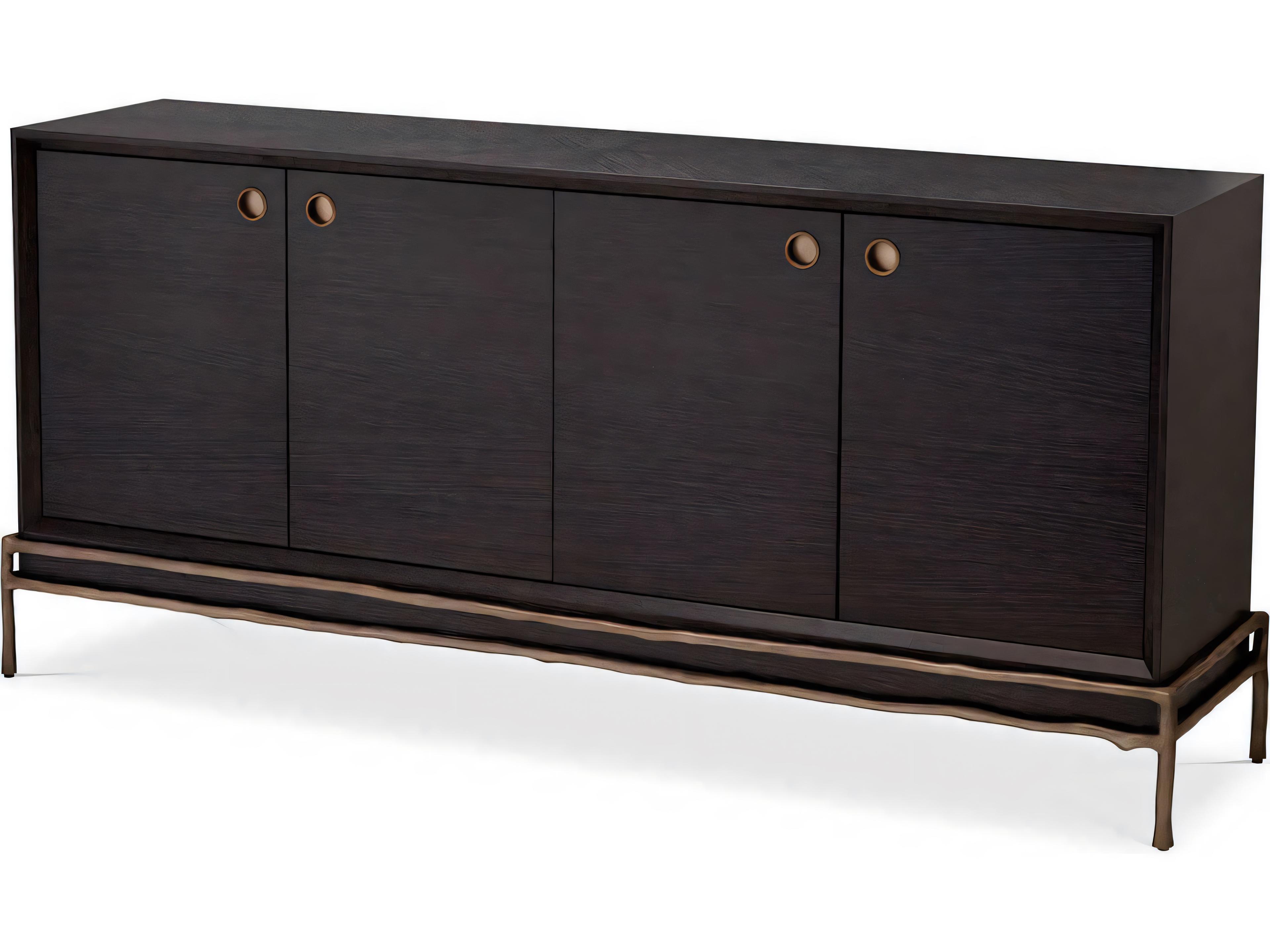 Premier Sideboard Charcoal Oak Veneer and Bronze