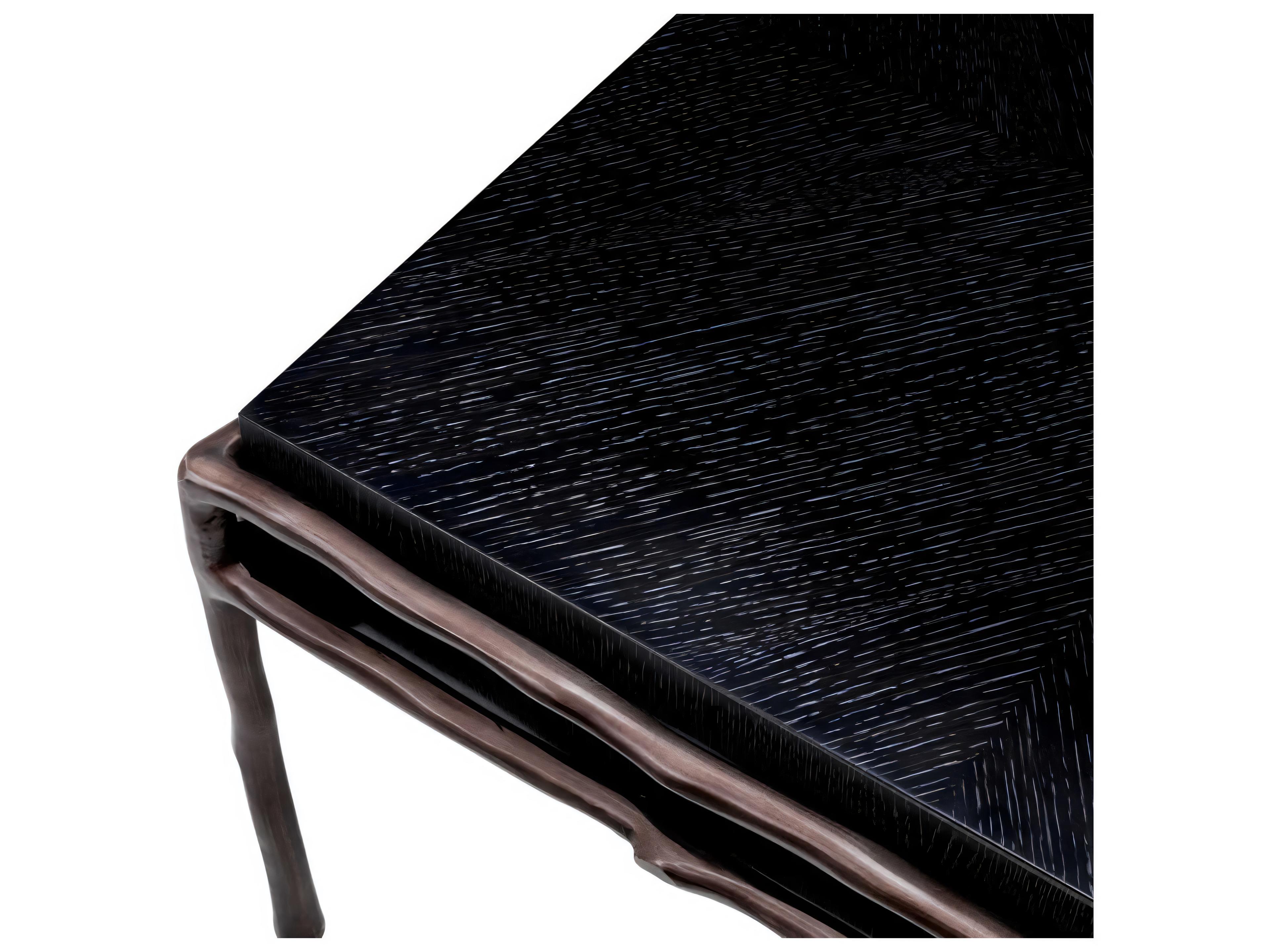 Eichholtz Premier Charcoal Grey Oak Veneer Side Table
