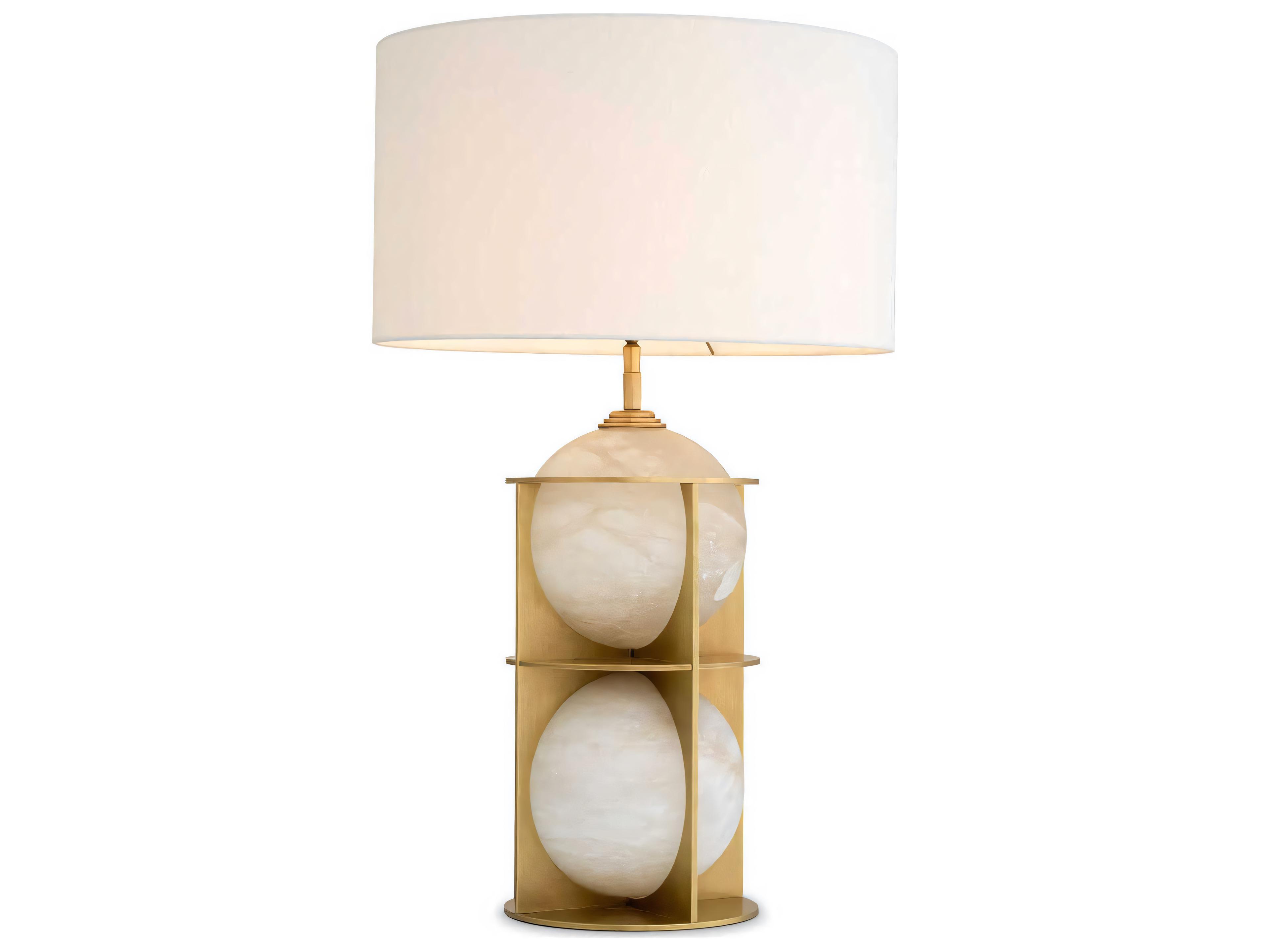 Eternity Table Lamp Alabaster and Brass