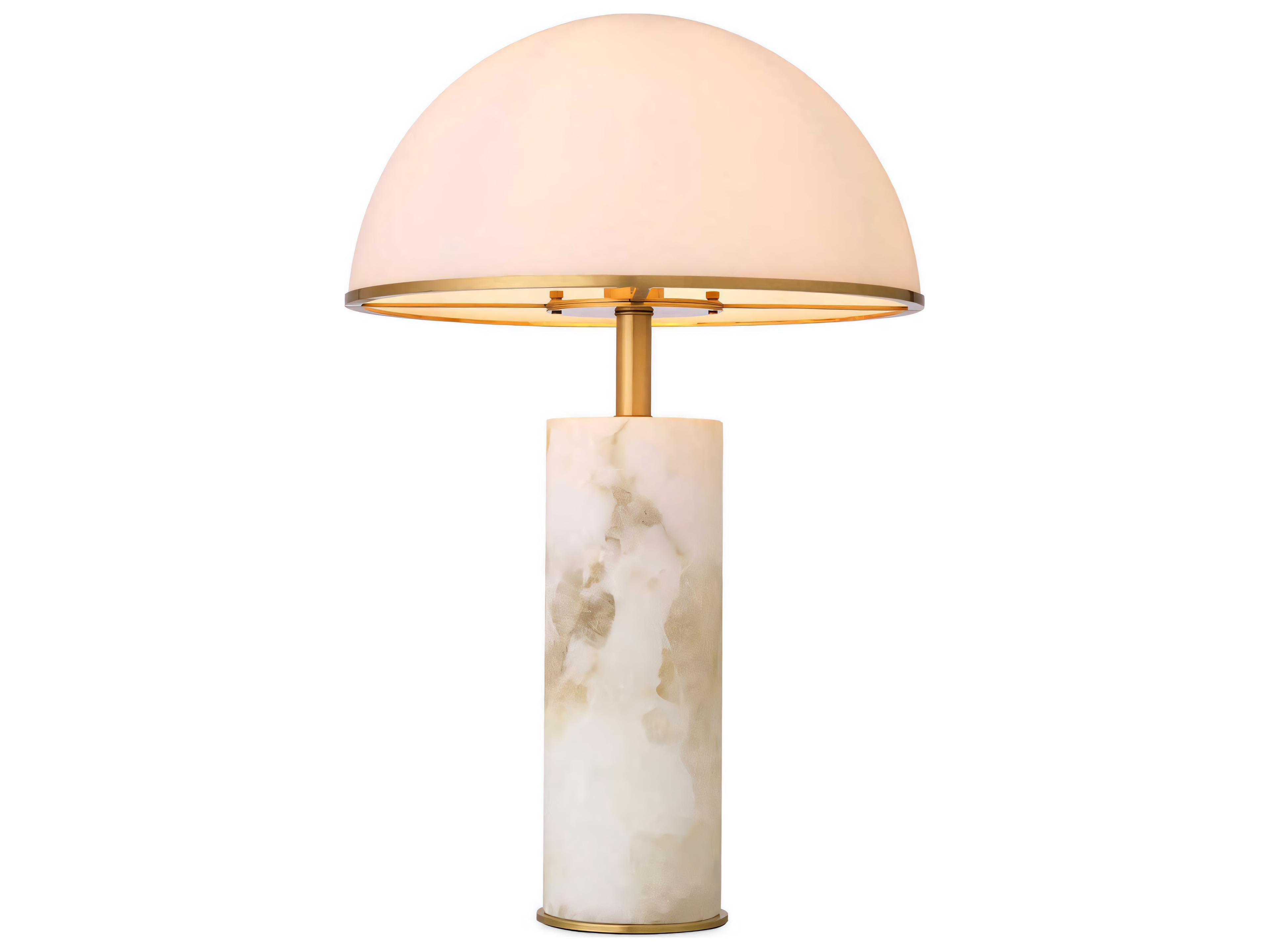 Vaneta Antique Brass Alabaster Table Lamp