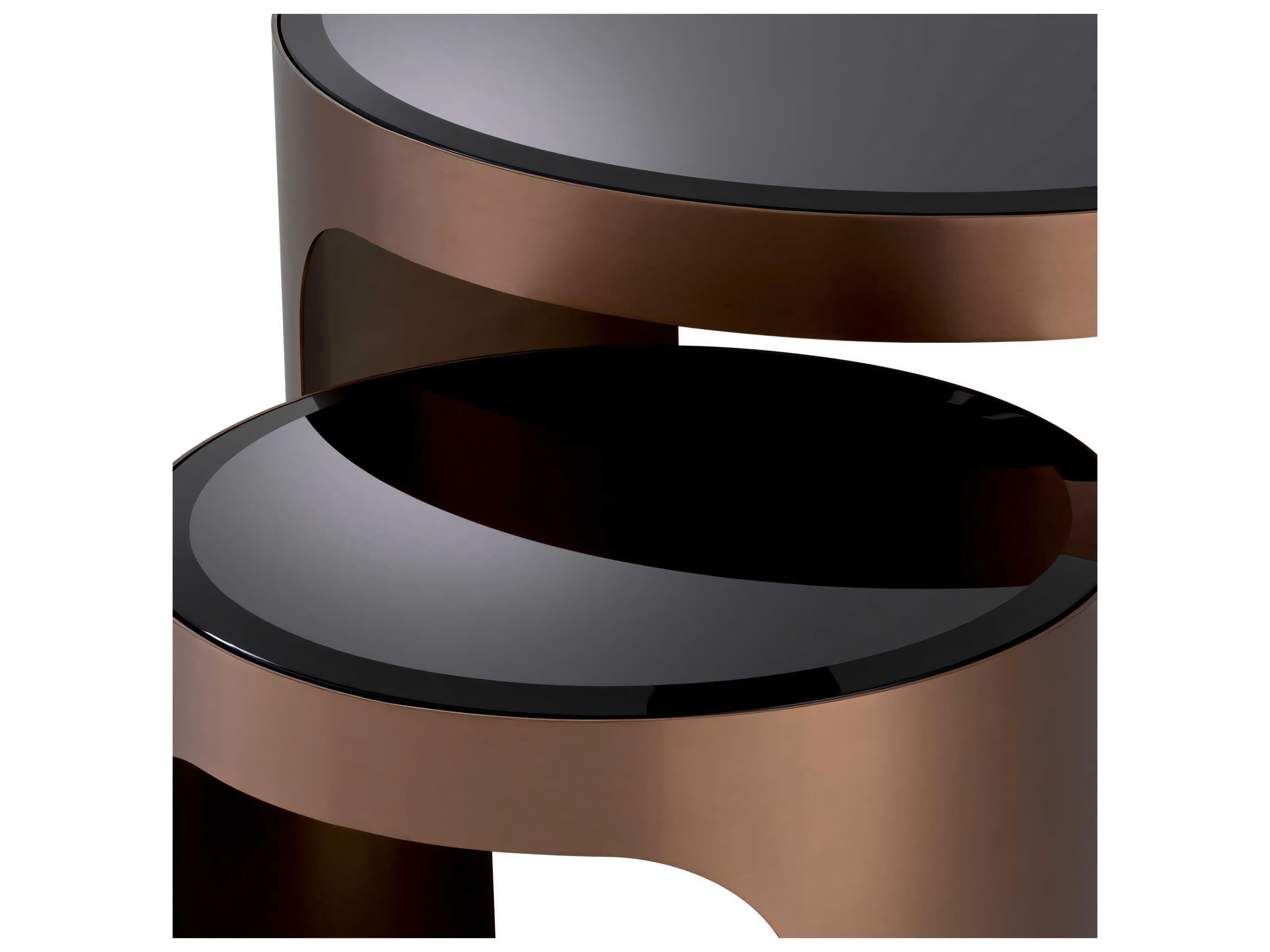 Eichholtz Piemonte Brushed Copper Set of 2 Side Table