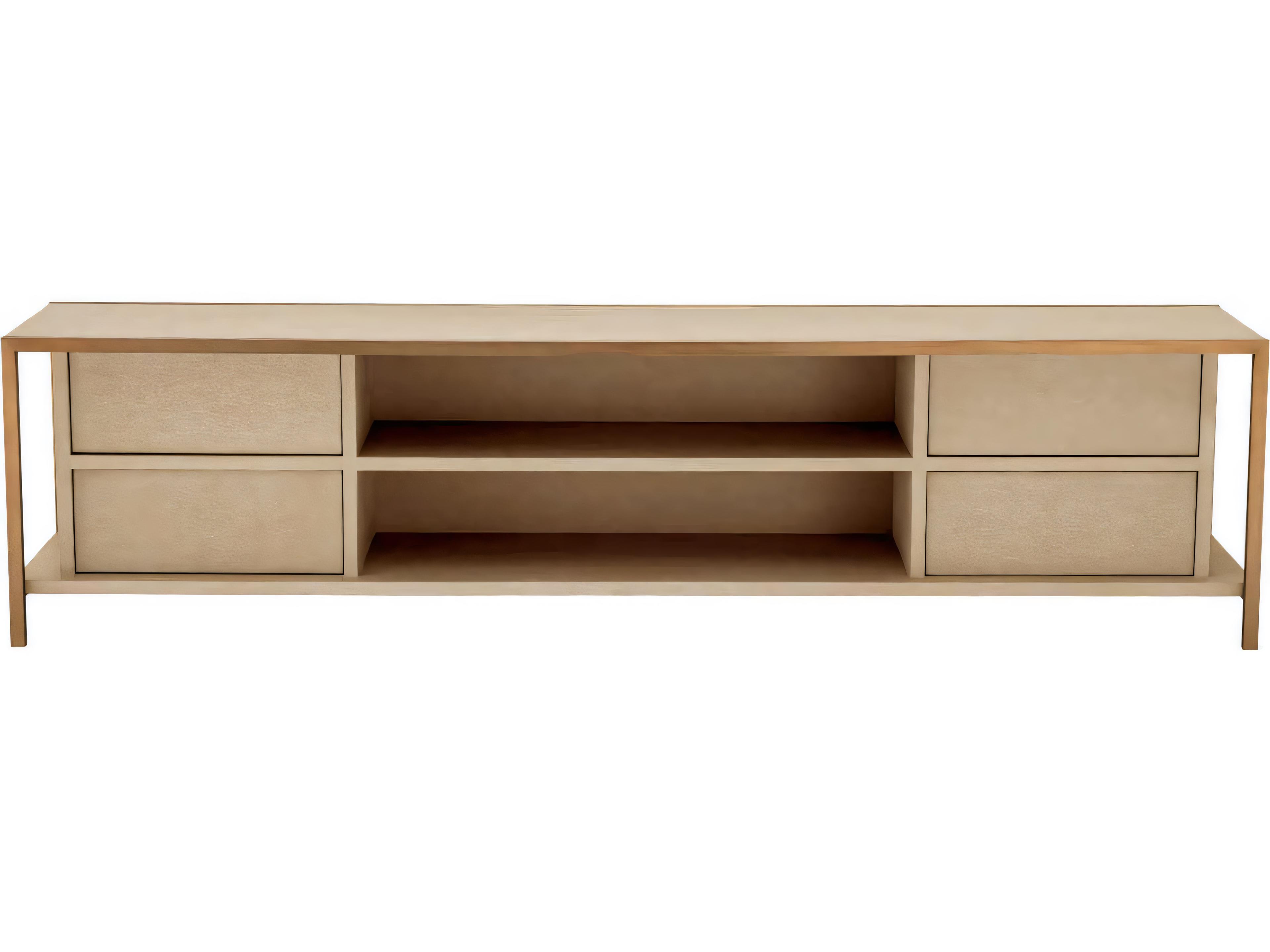 Eichholtz Wilmot Washed Oak Veneer Brushed Brass Tv Cabinet