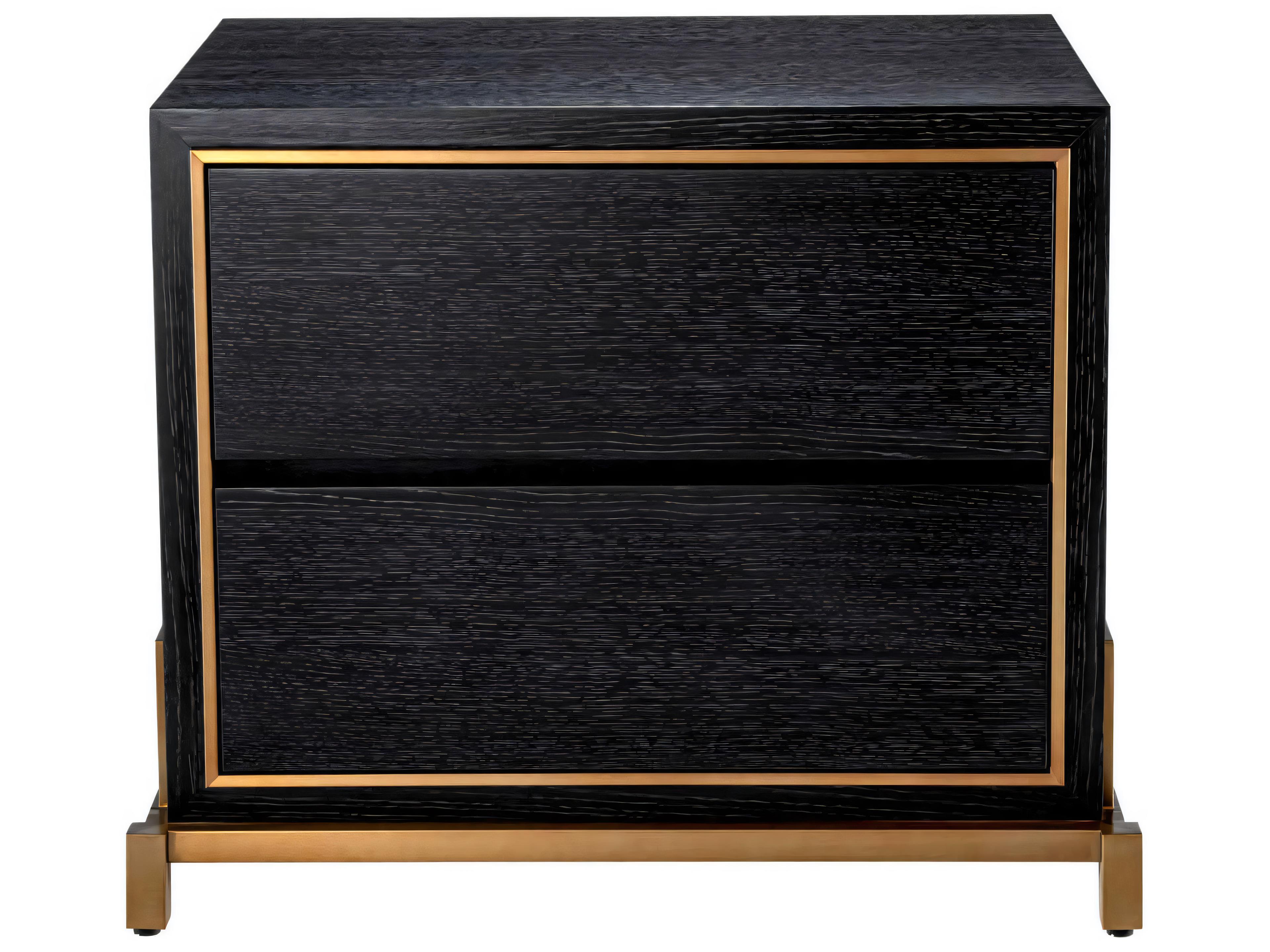 Eichholtz Hazel Charcoal Grey Oak Veneer Nightstand