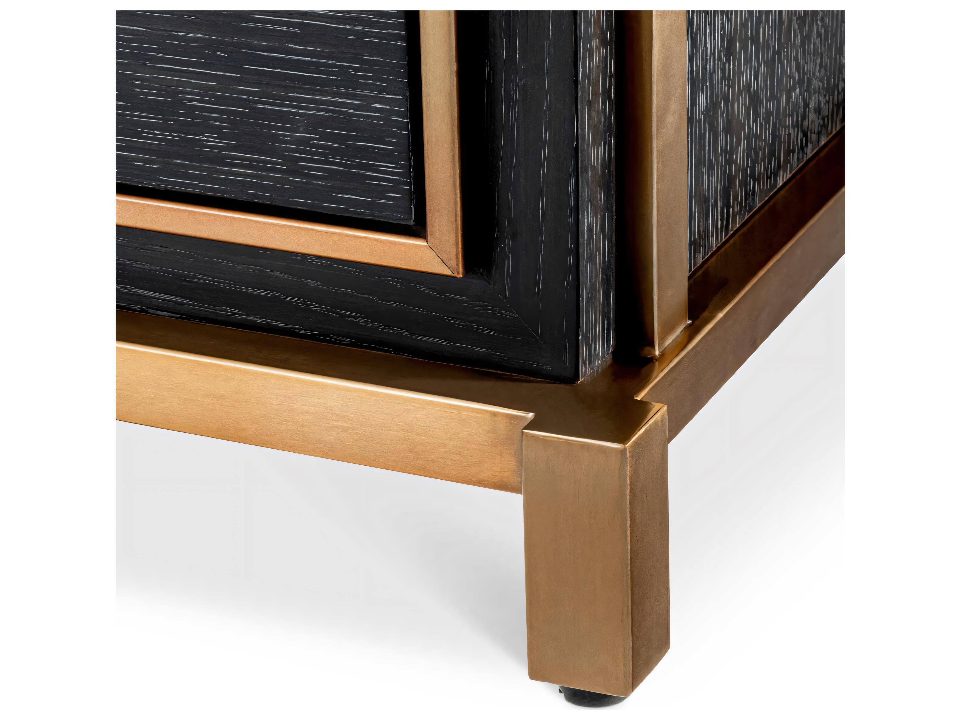 Eichholtz Hazel Charcoal Grey Oak Veneer Nightstand