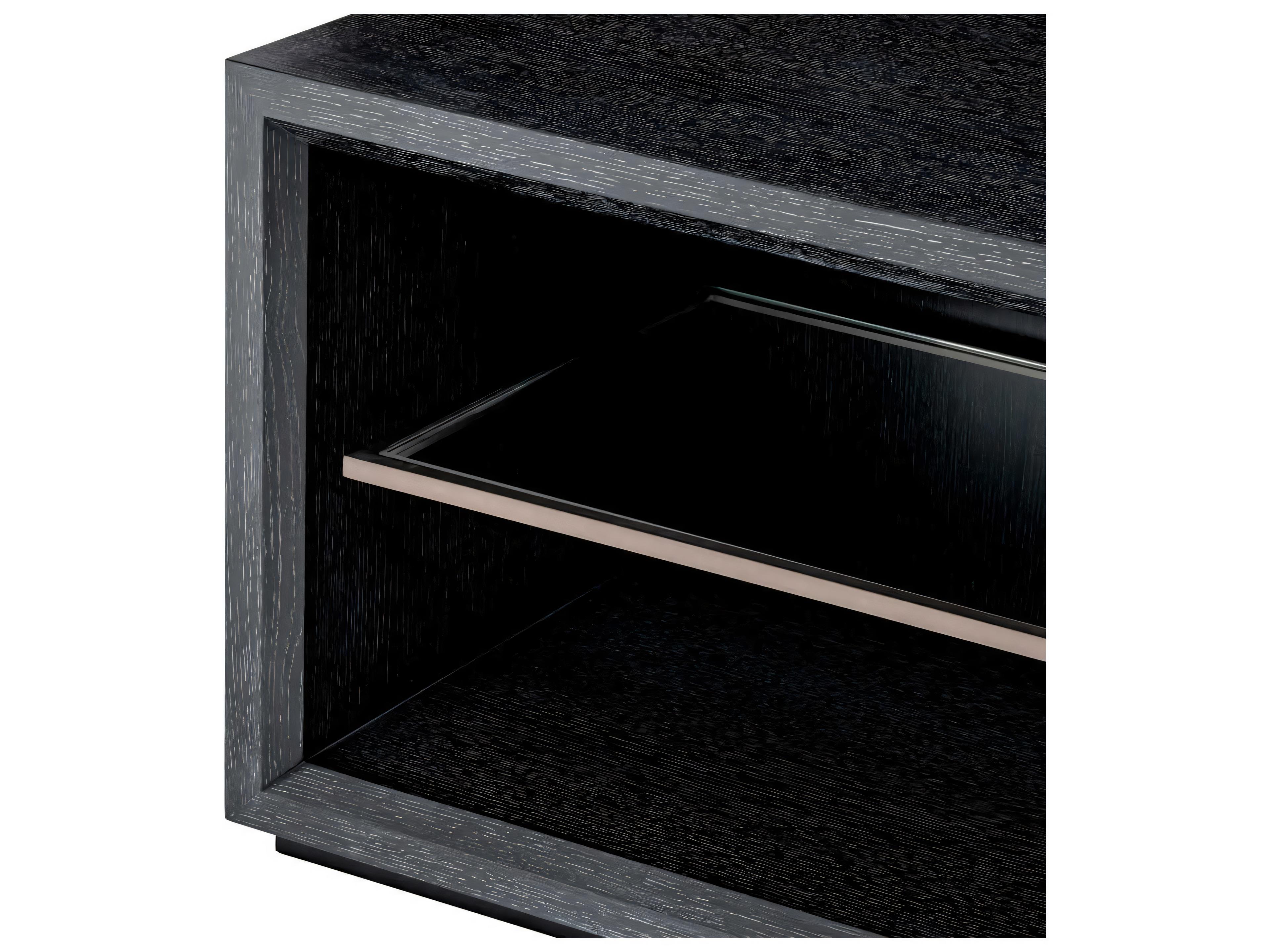 Eichholtz Hennessey S Charcoal Grey Oak Veneer Tv Cabinet