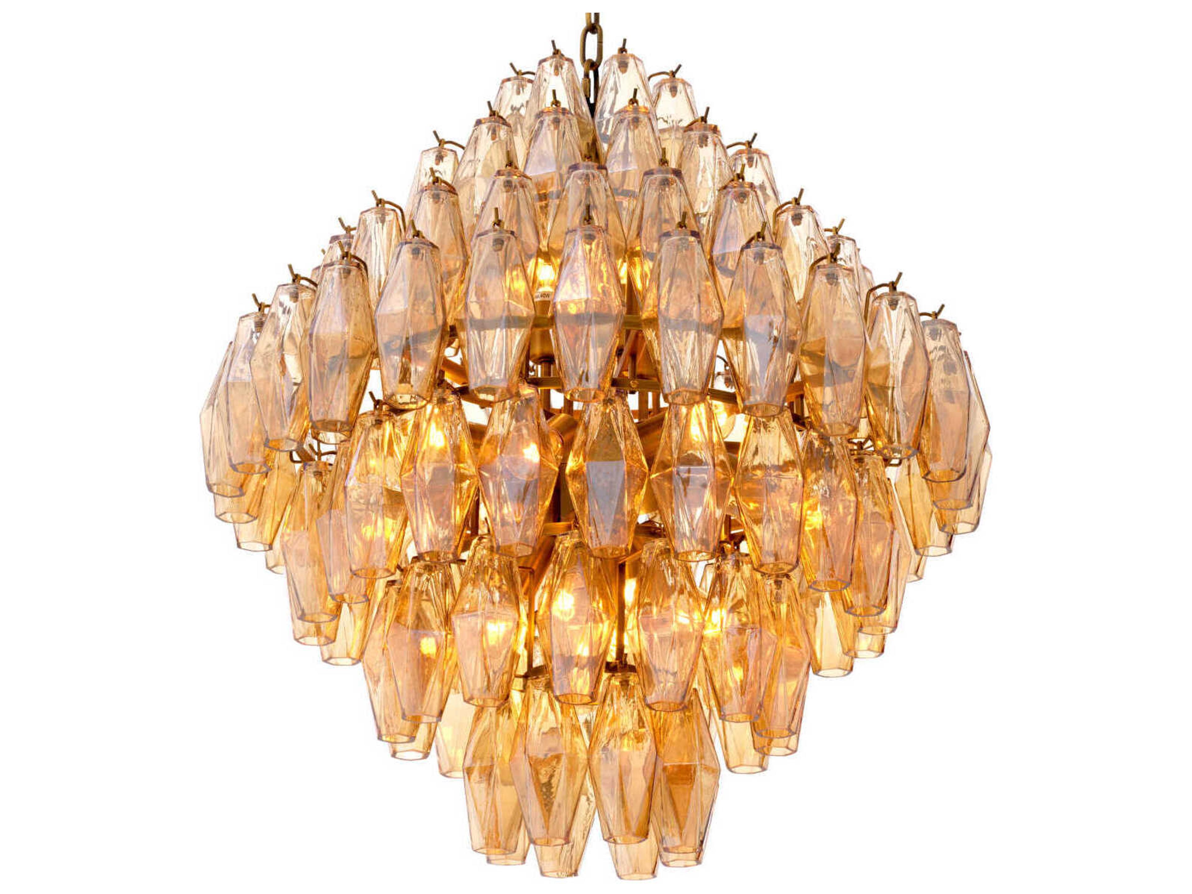 Eichholtz Benini L Antique Brass Chandelier