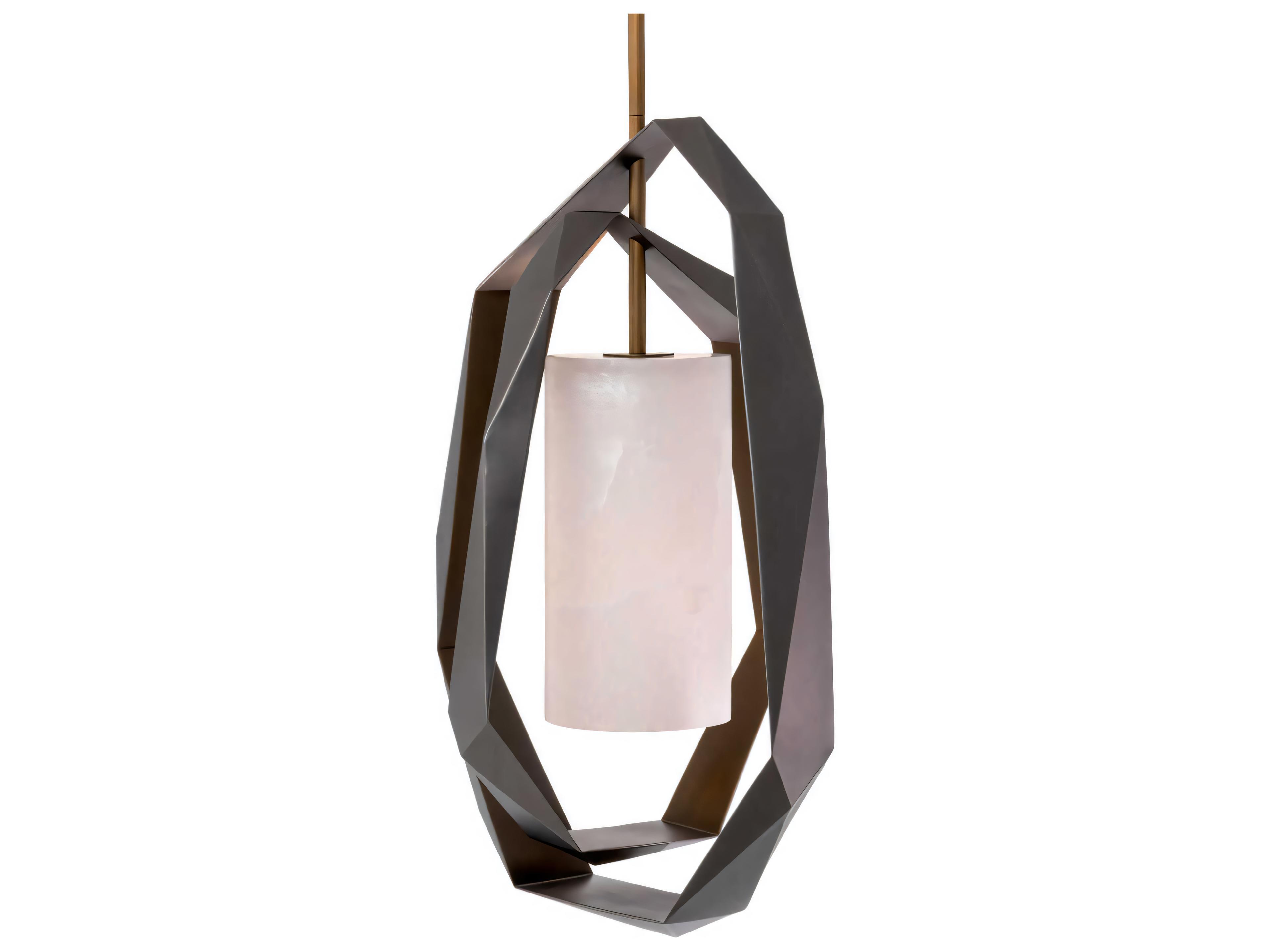 Eichholtz Santos Double Gunmetal Incl Alabaster Chandelier