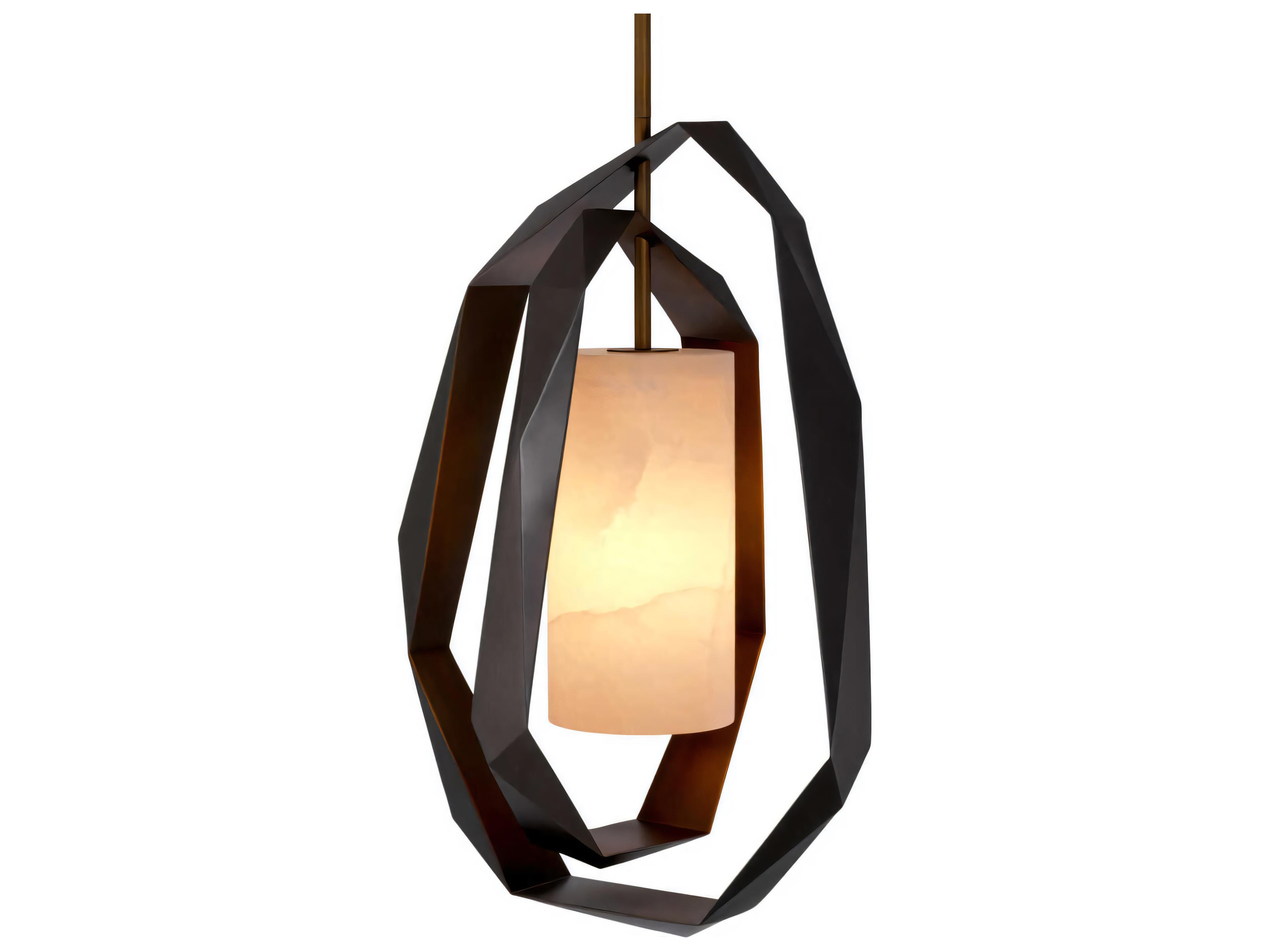 Eichholtz Santos Double Gunmetal Incl Alabaster Chandelier