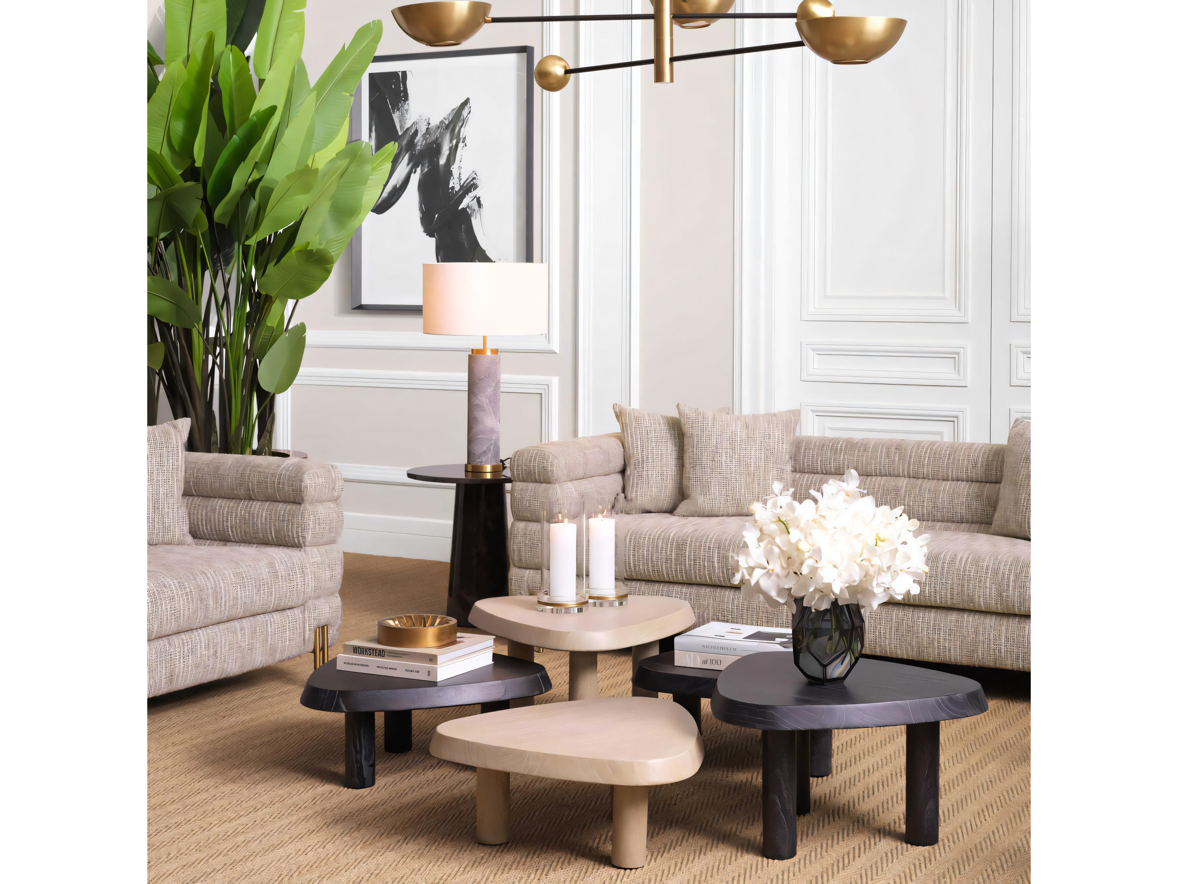 Eichholtz Briel L Charcoal Grey Veneer Coffee Table