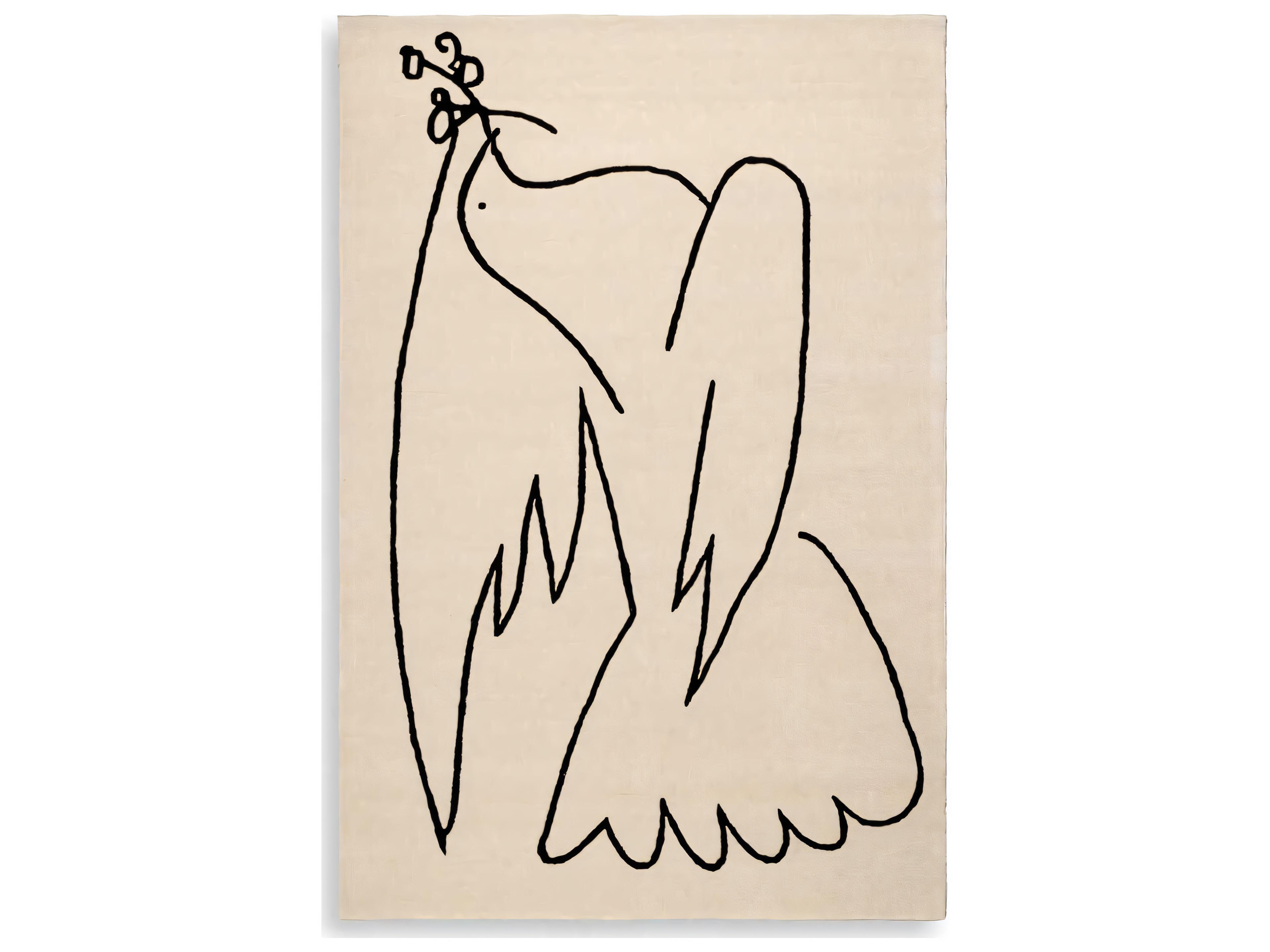 Piccione Off-White Black Rug