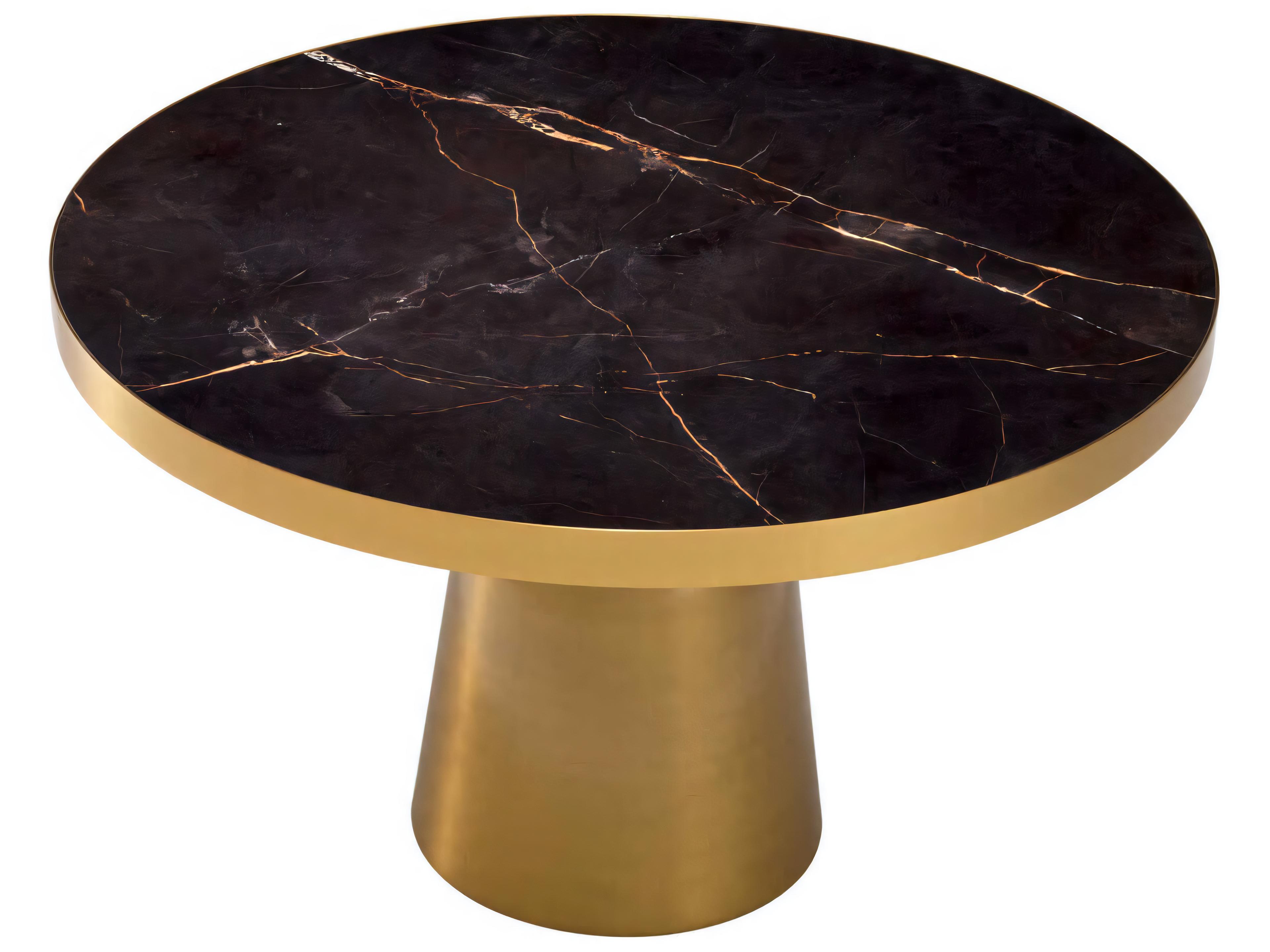 Eichholtz Soren Brushed Brass Black Top Coffee Table
