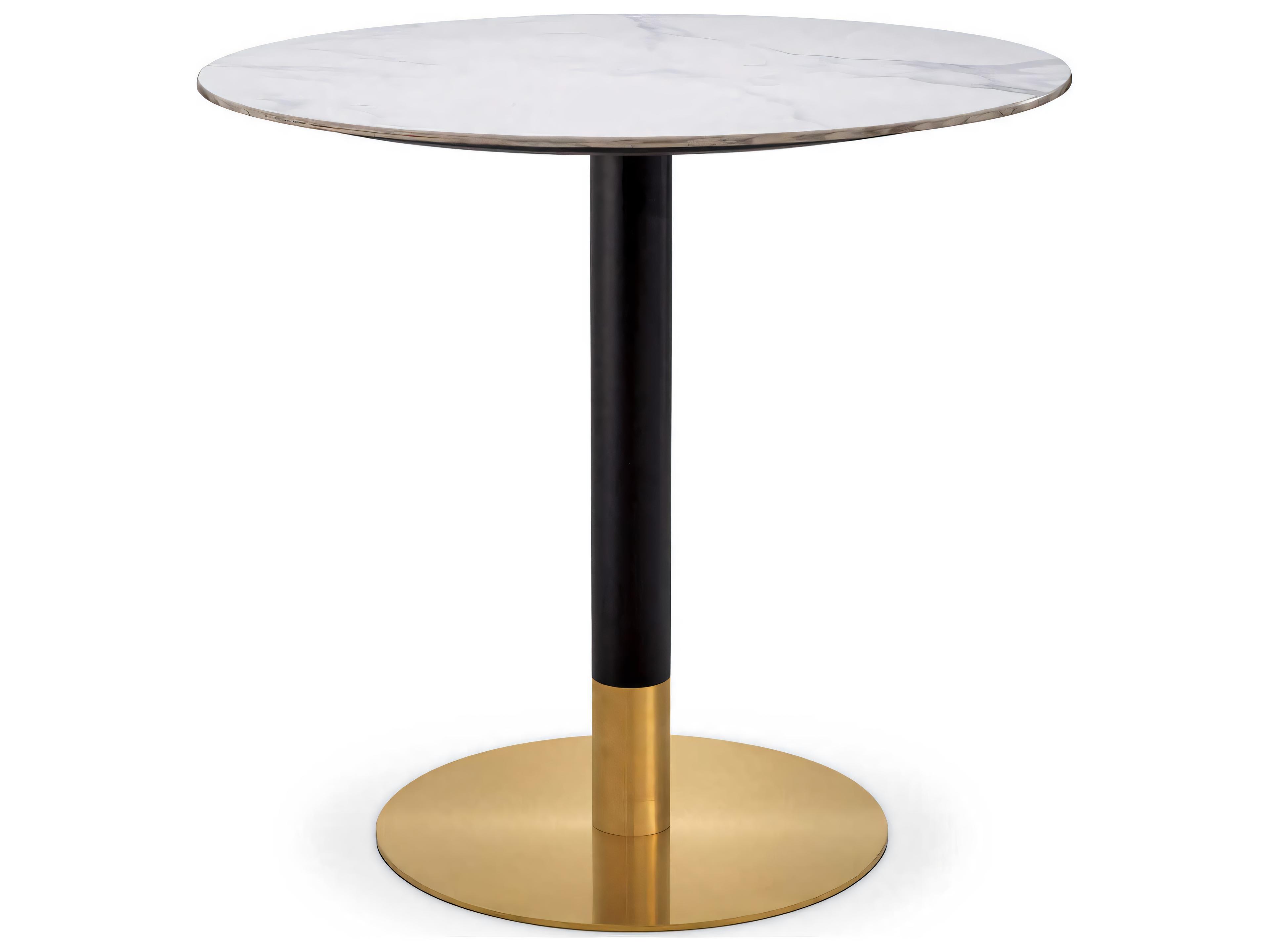 Eichholtz Trevor White Marble Look Top Dining Table