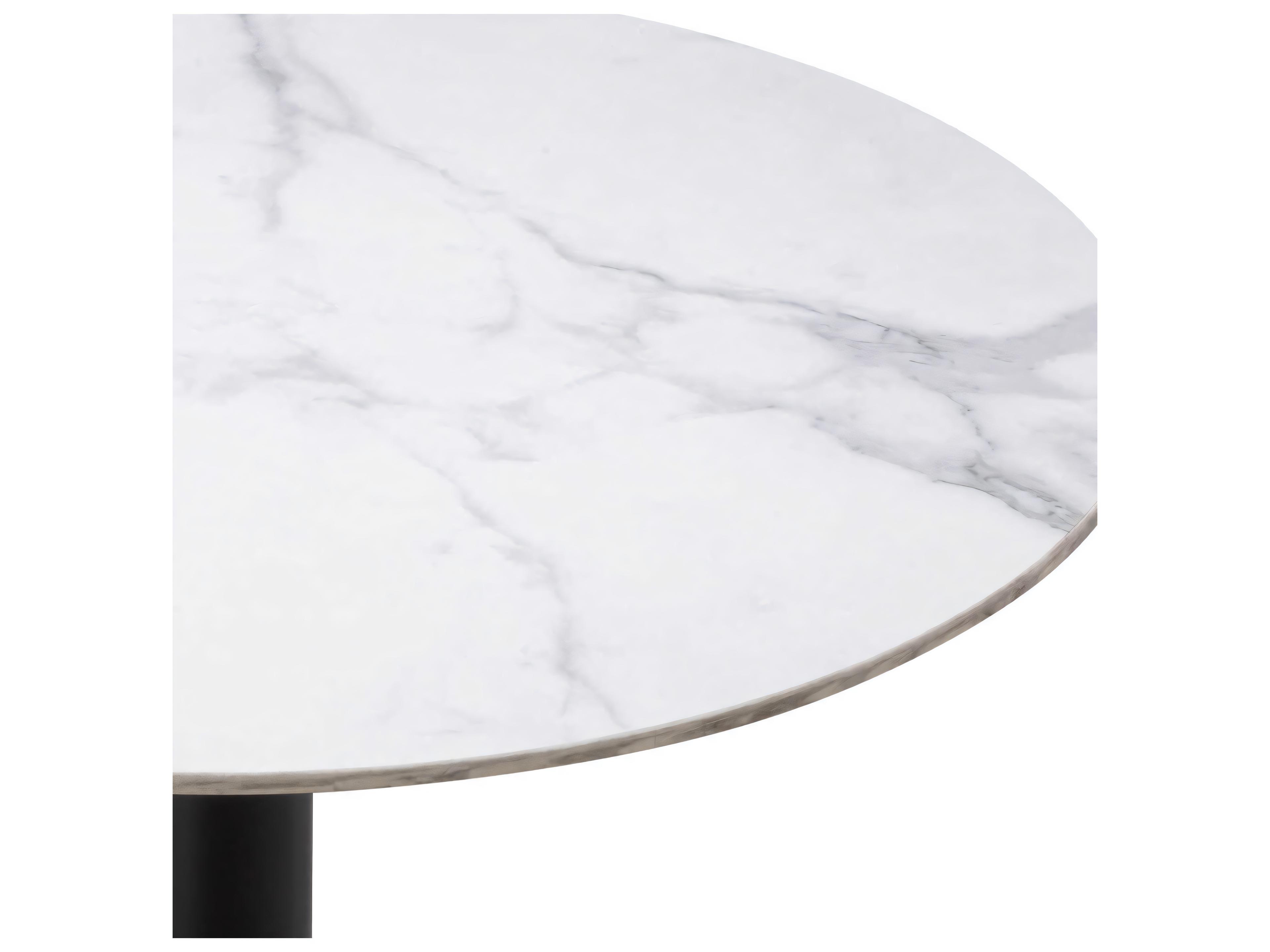 Eichholtz Trevor White Marble Look Top Dining Table