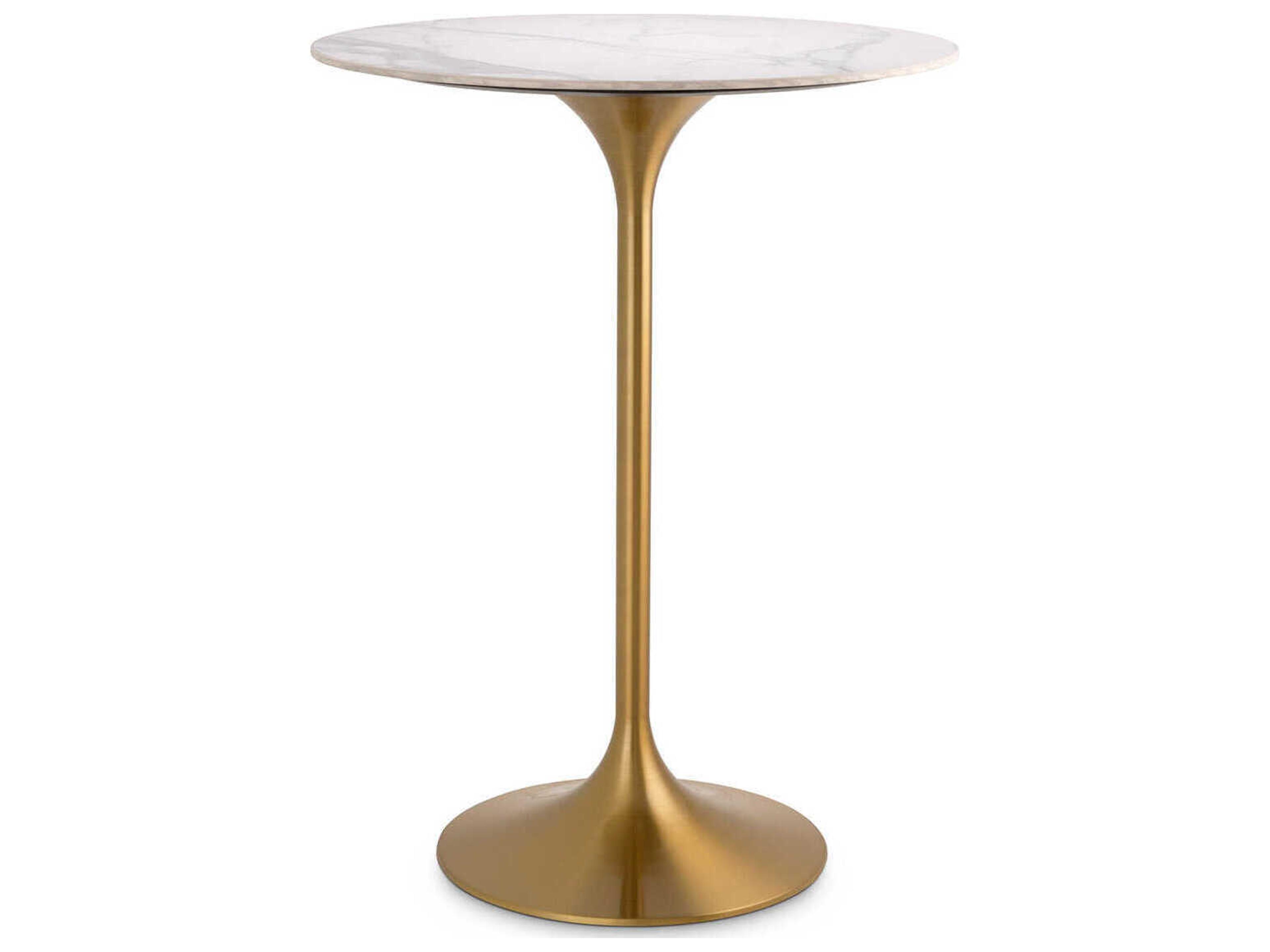 Tazio Bar Table White Marble Look Top