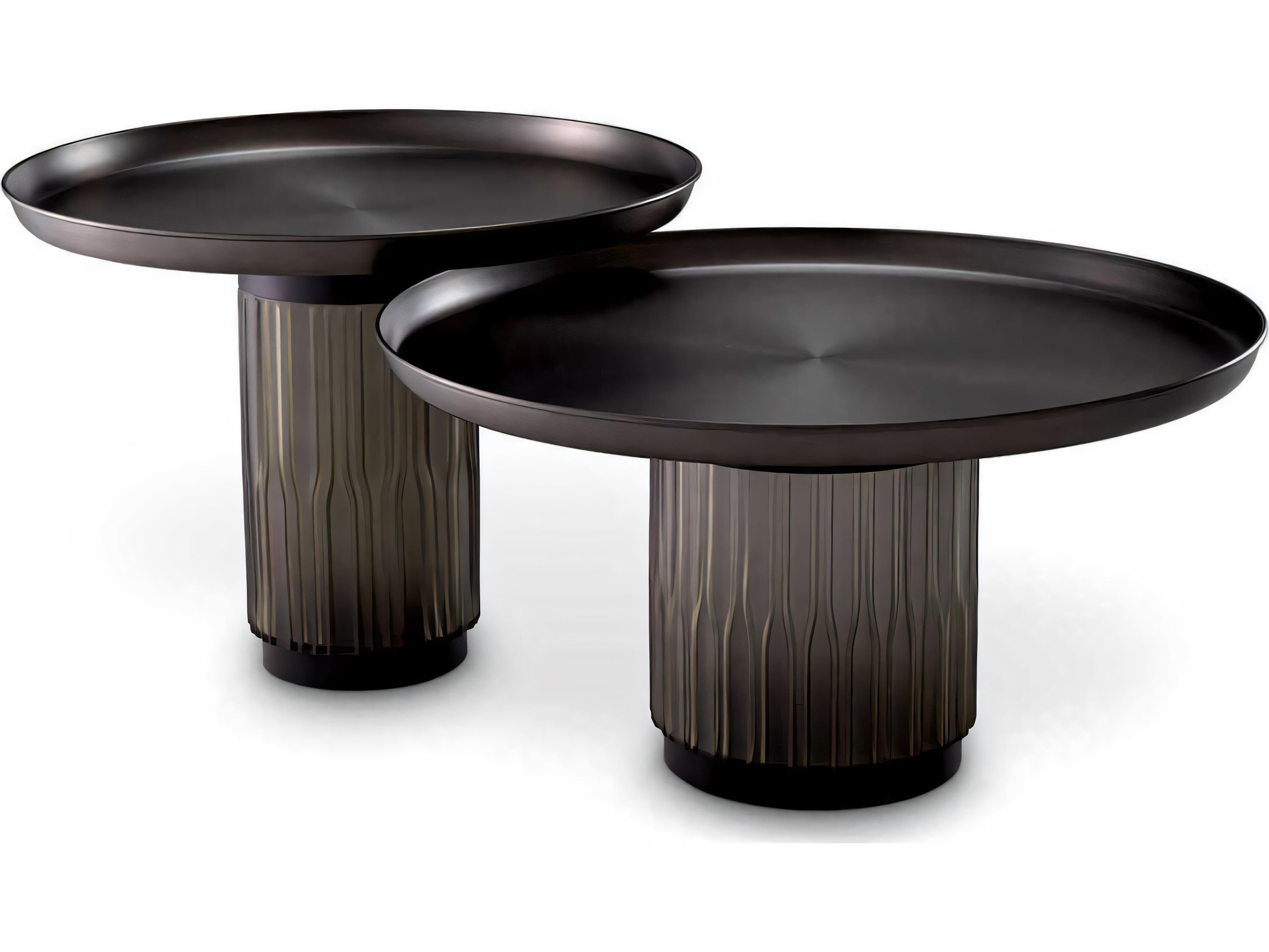 Zachary Nesting Coffee Tables Set of 2 Gunmetal