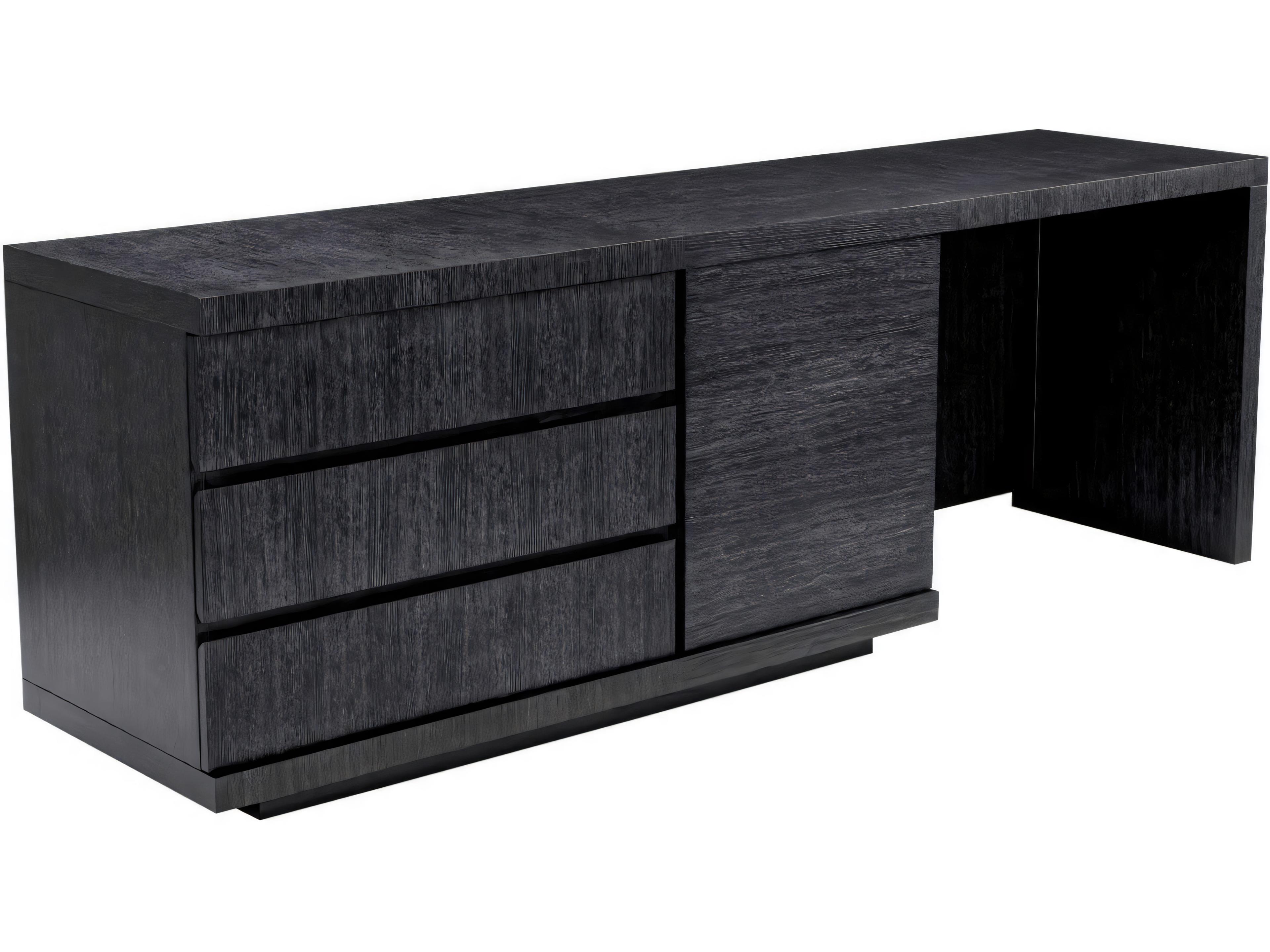Eichholtz Crosby Charcoal Grey Oak Veneer Desk