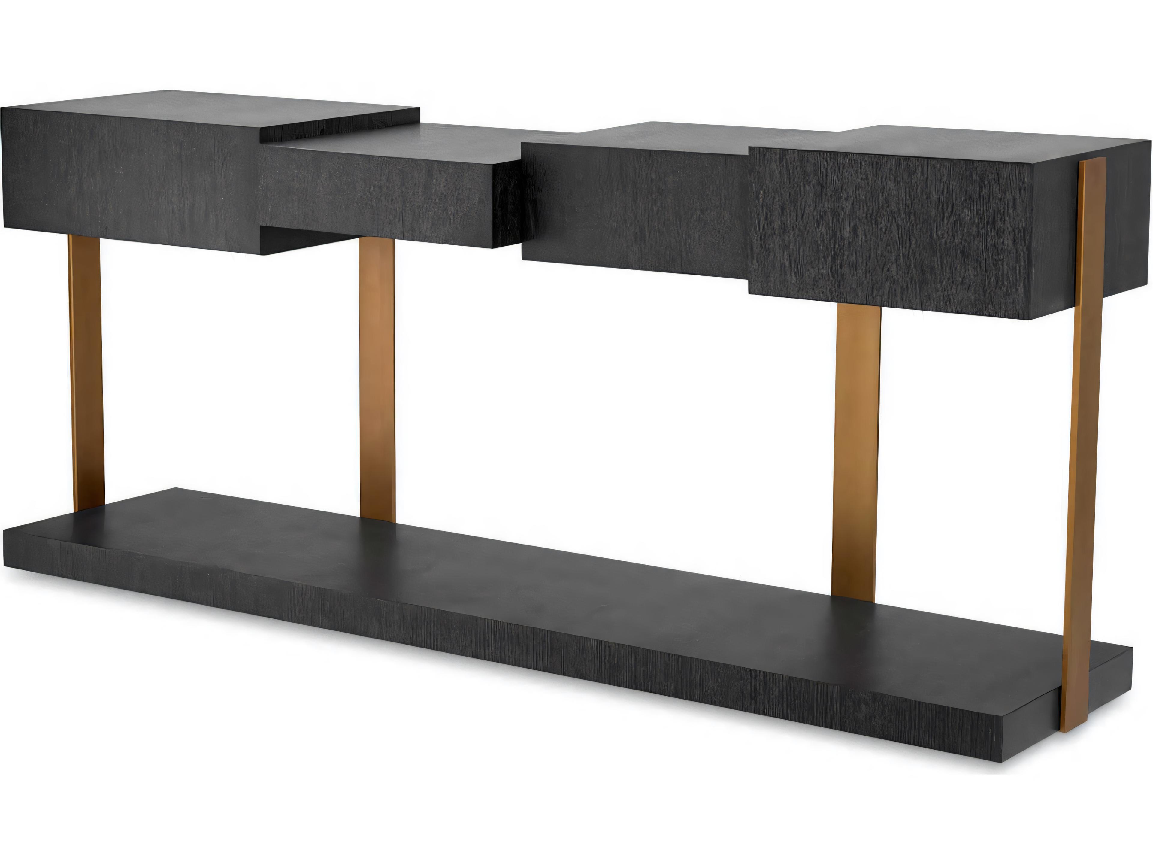 Nerone Console Table in Charcoal Grey Oak Veneer