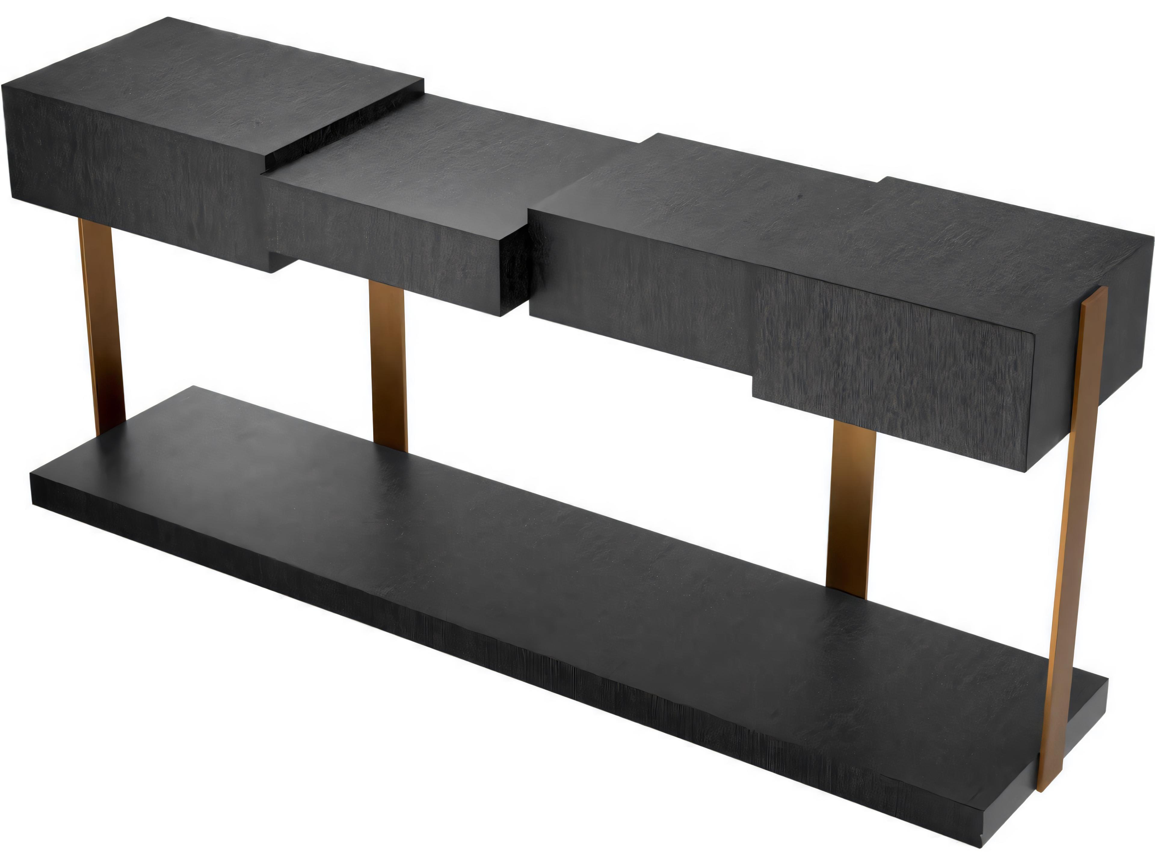 Eichholtz Nerone Charcoal Grey Oak Veneer Console Table