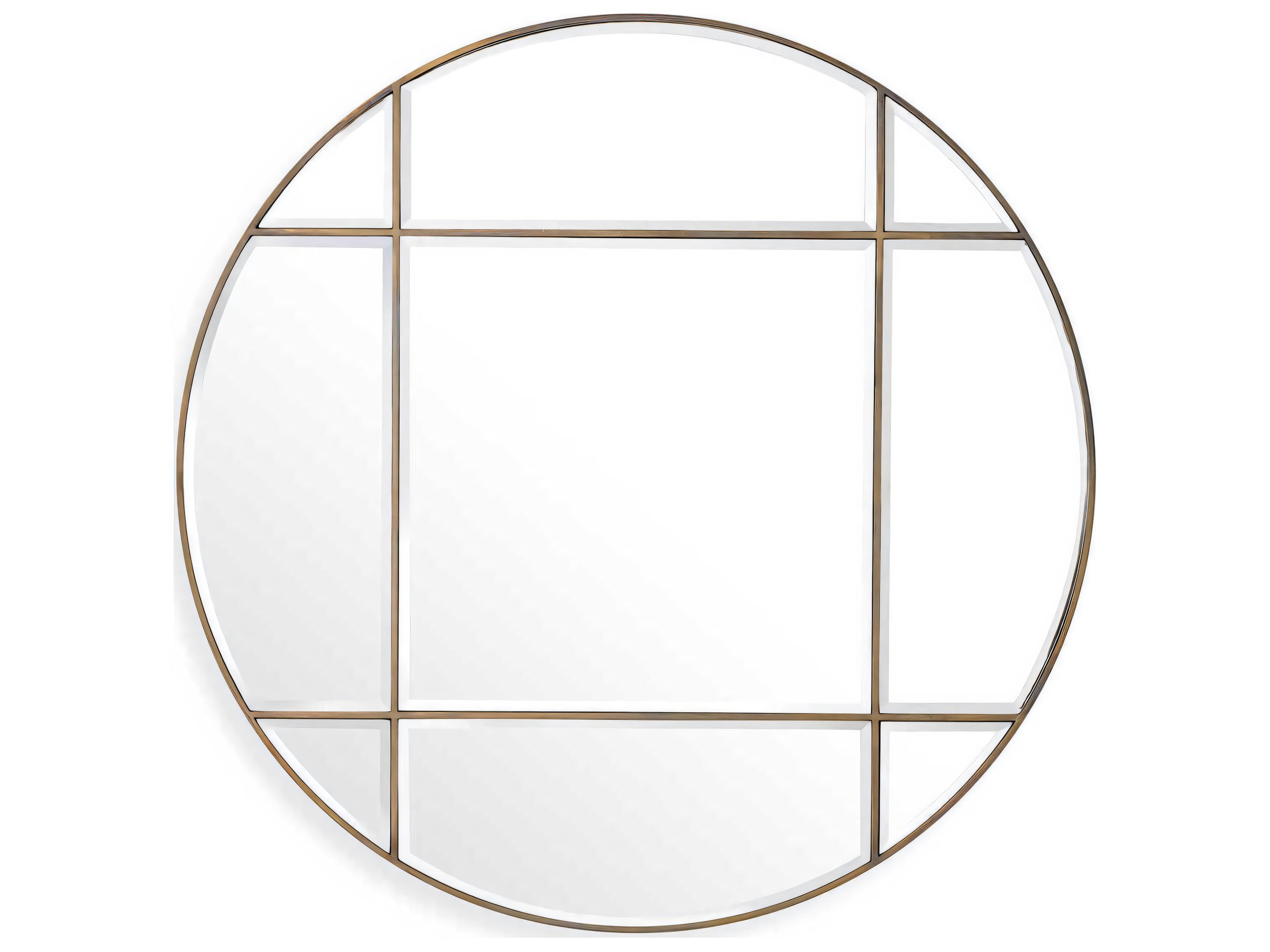 Beaumont Round Vintage Brass Mirror