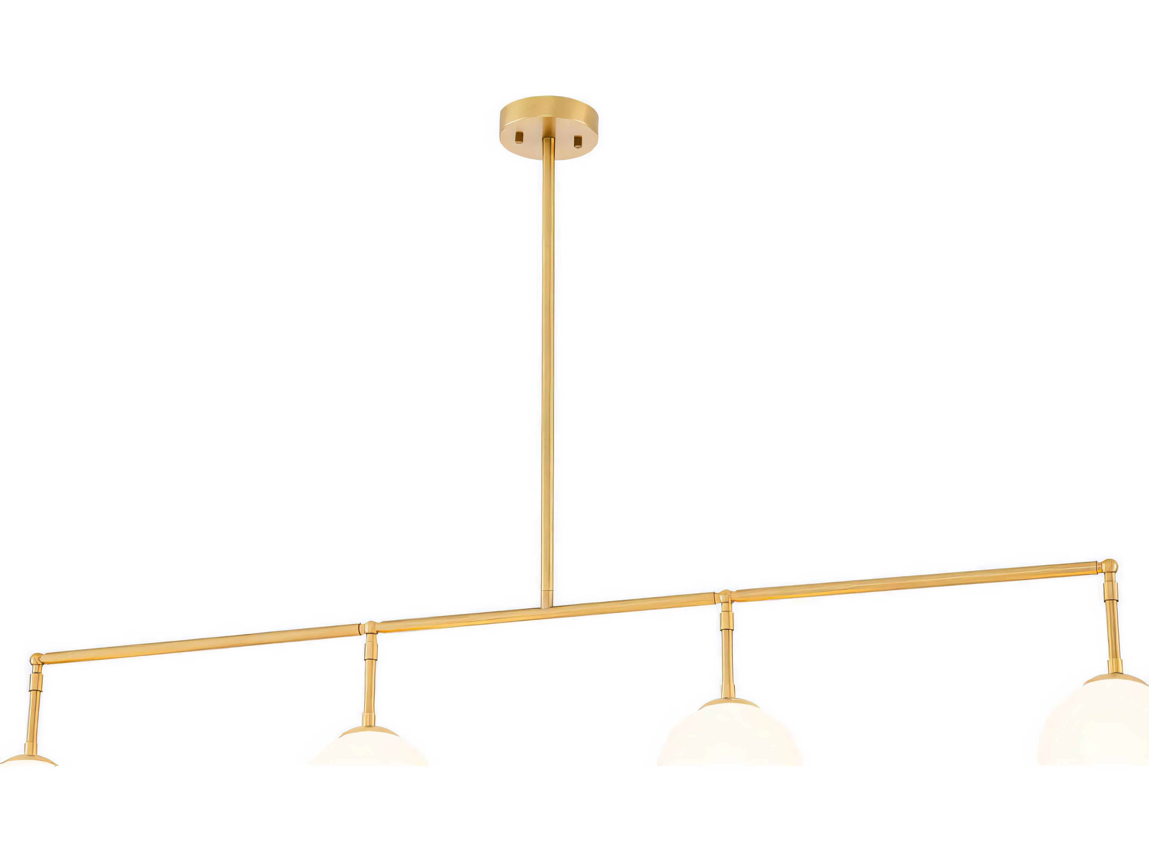 Tara Antique Brass White Glass Chandelier