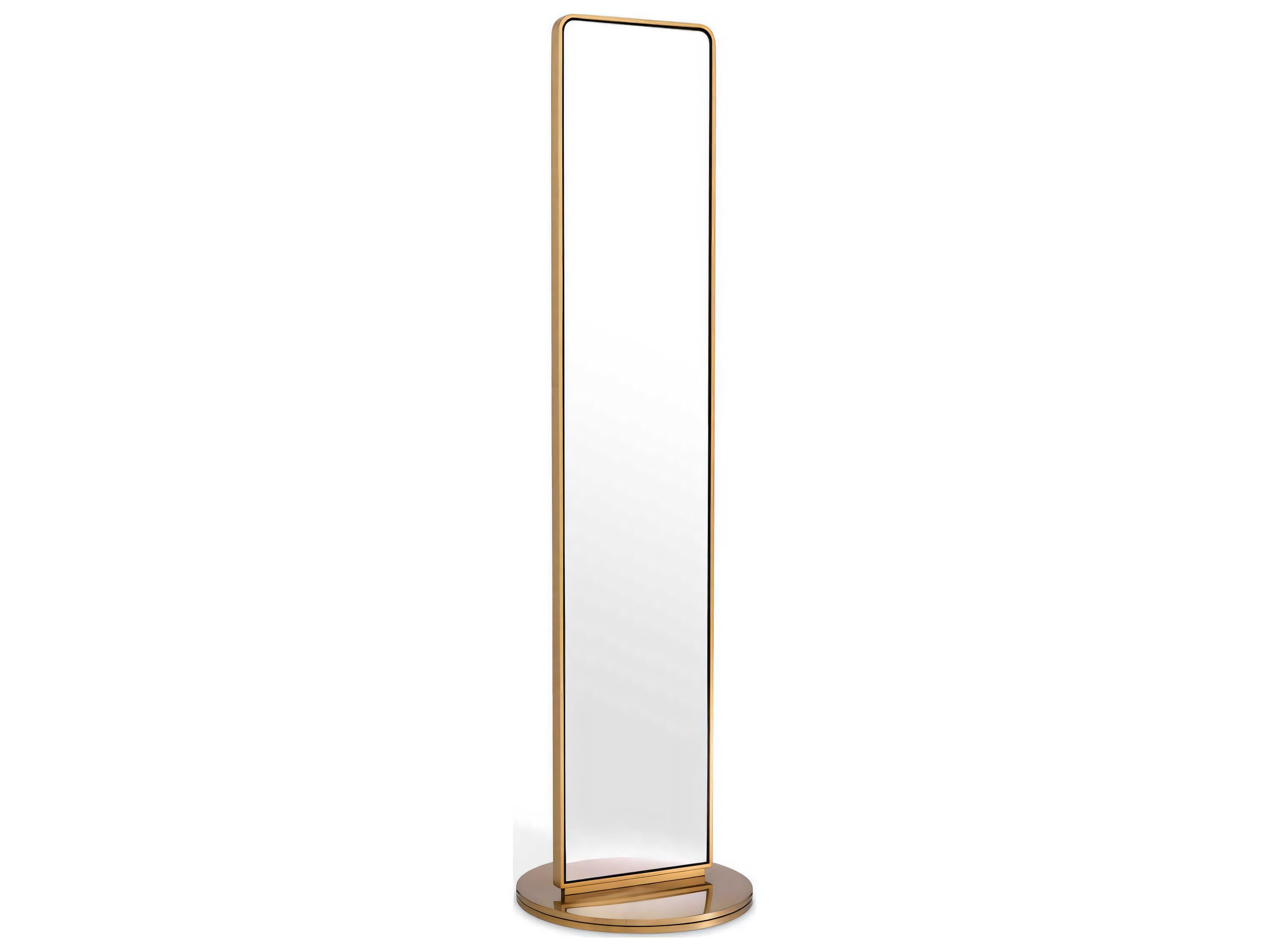 Novo Floor Mirror Brushed Brass Freestanding