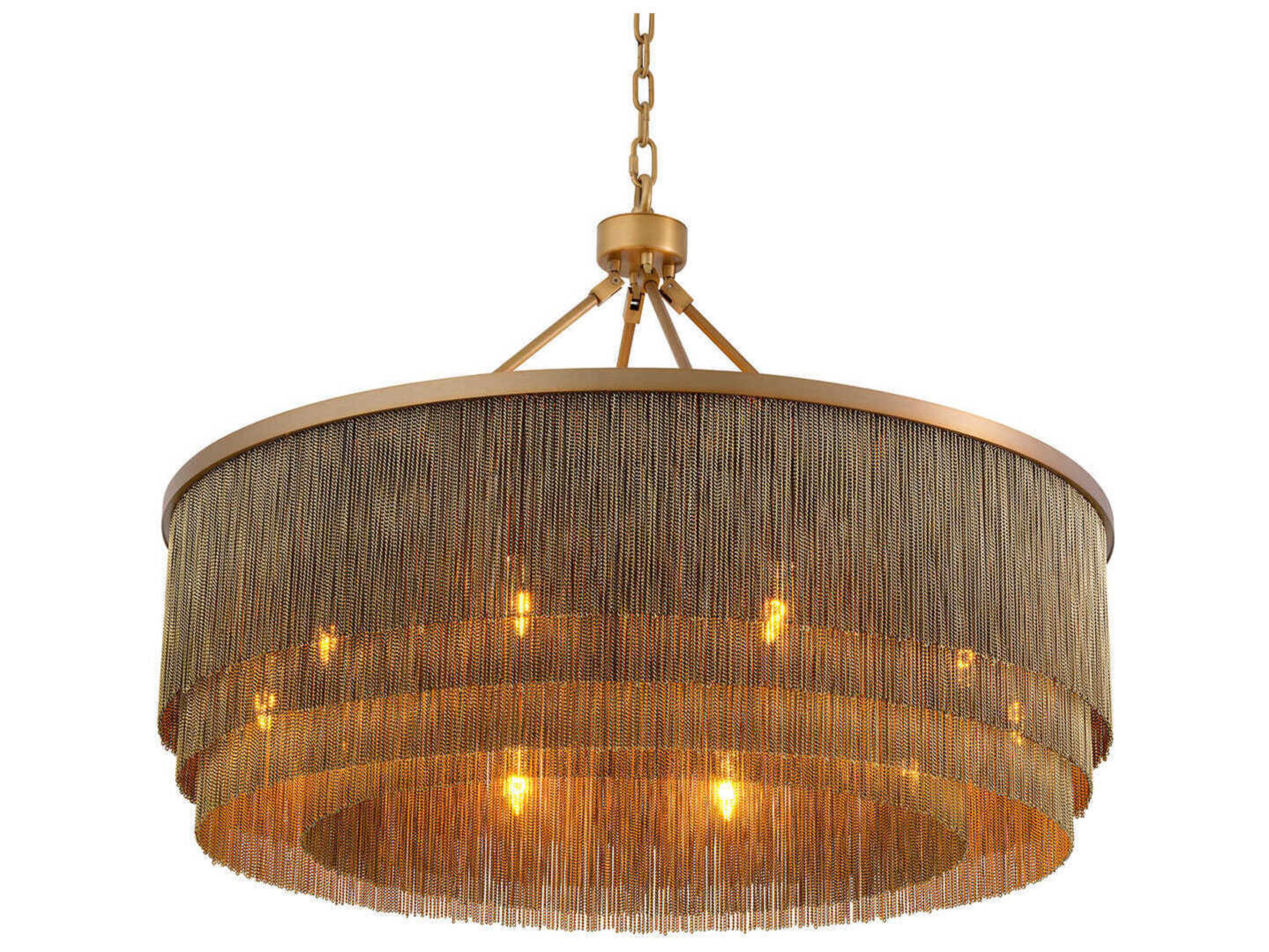 Tissot Large Chandelier Antique Brass Finish