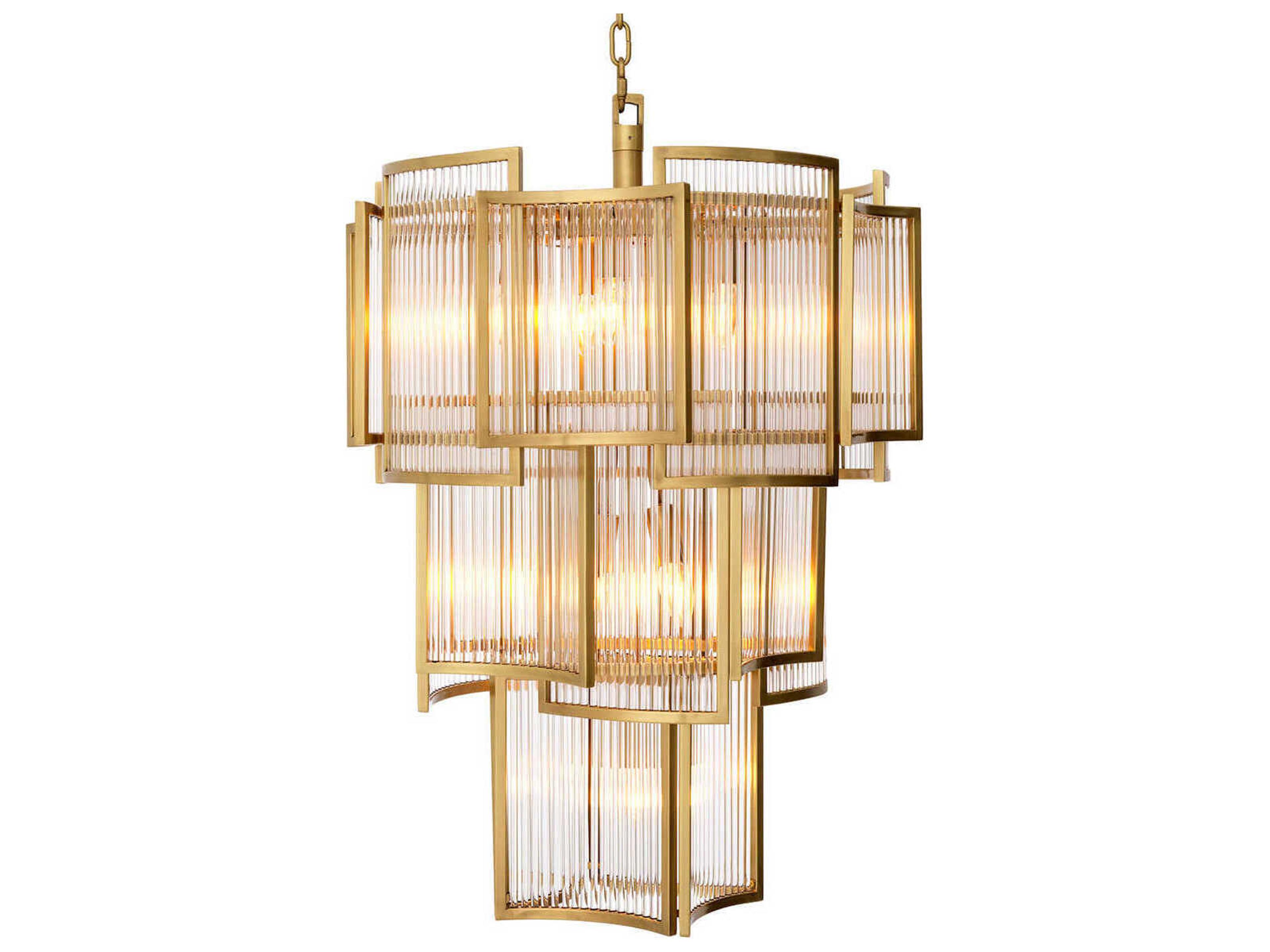 Jet Set Antique Brass Chandelier