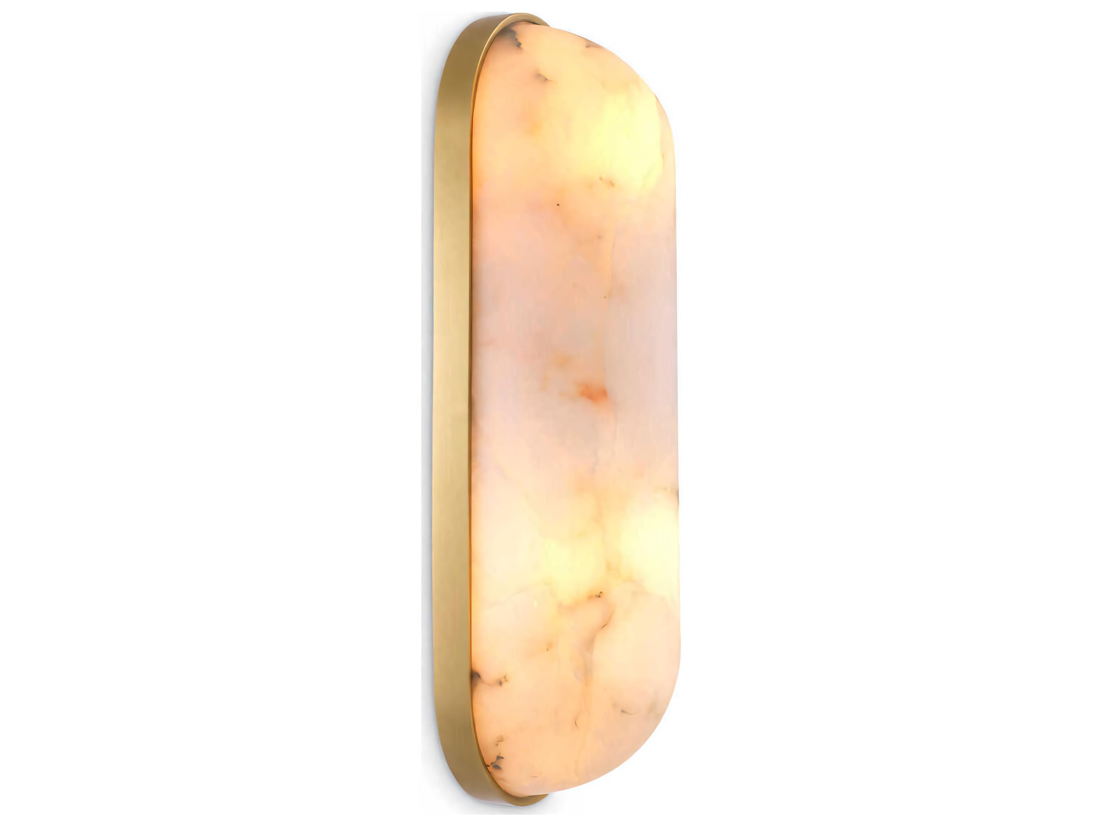 Sumo Wall Lamp Alabaster and Antique Brass